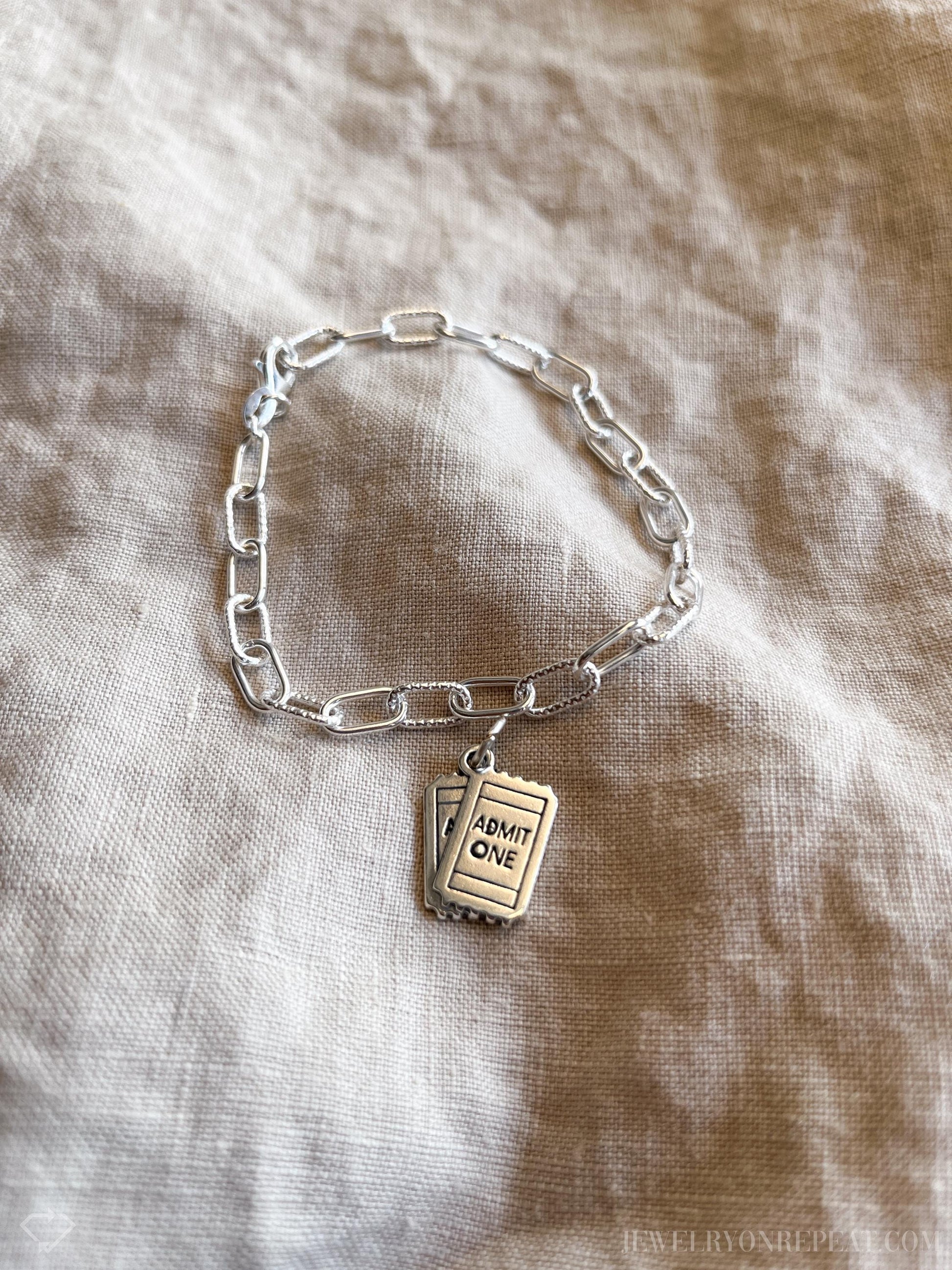 Sterling Silver Tickets Charm Pendant, Concert Event Themed Minimalist Jewelry, Gift for Her
