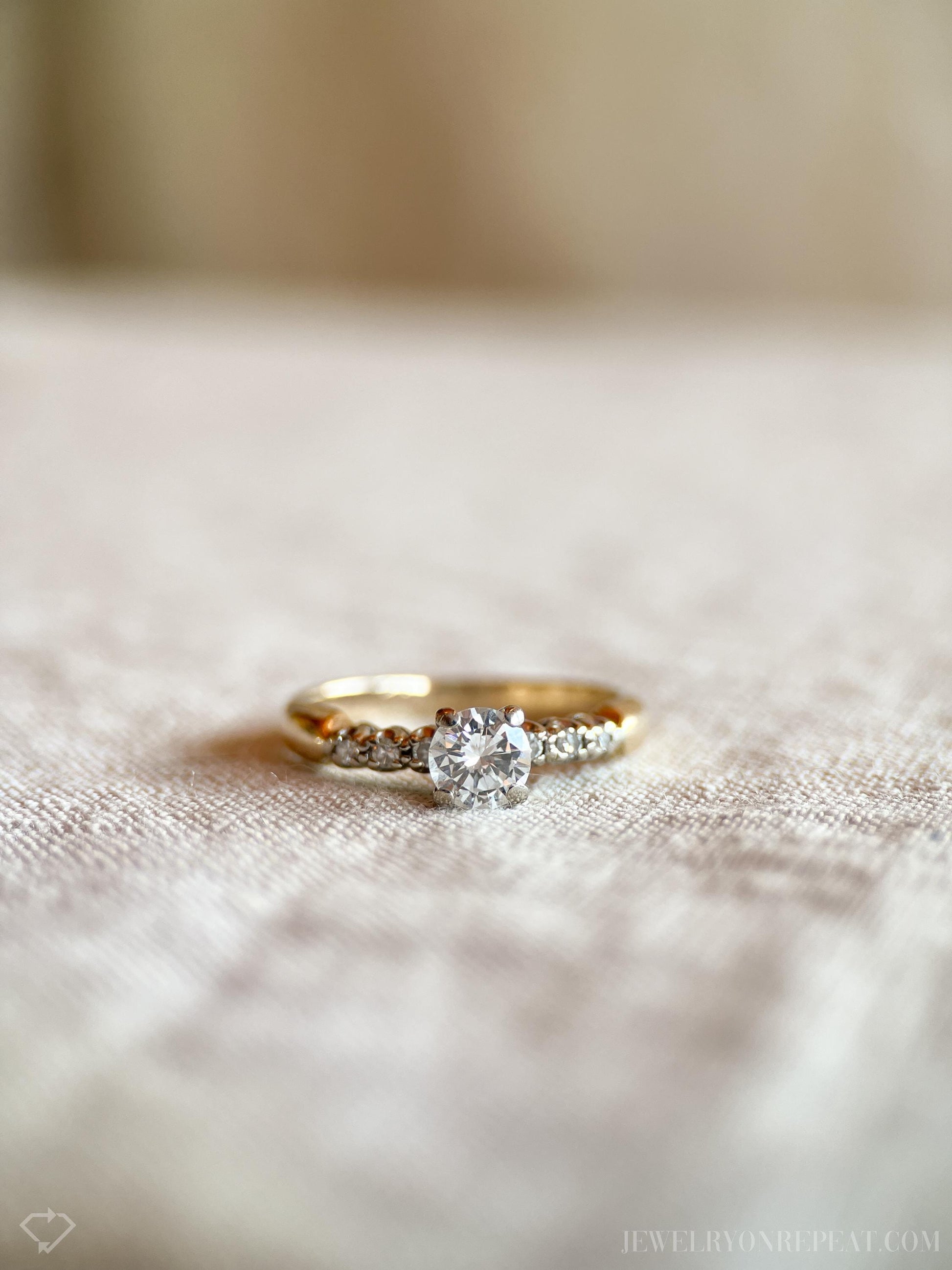 Vintage 1950s Diamond Engagement Ring in 14k Gold