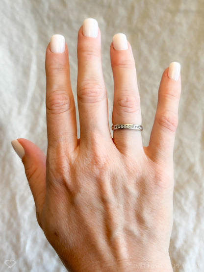 Vintage 1990s Diamond Wedding Band, 14k White Gold