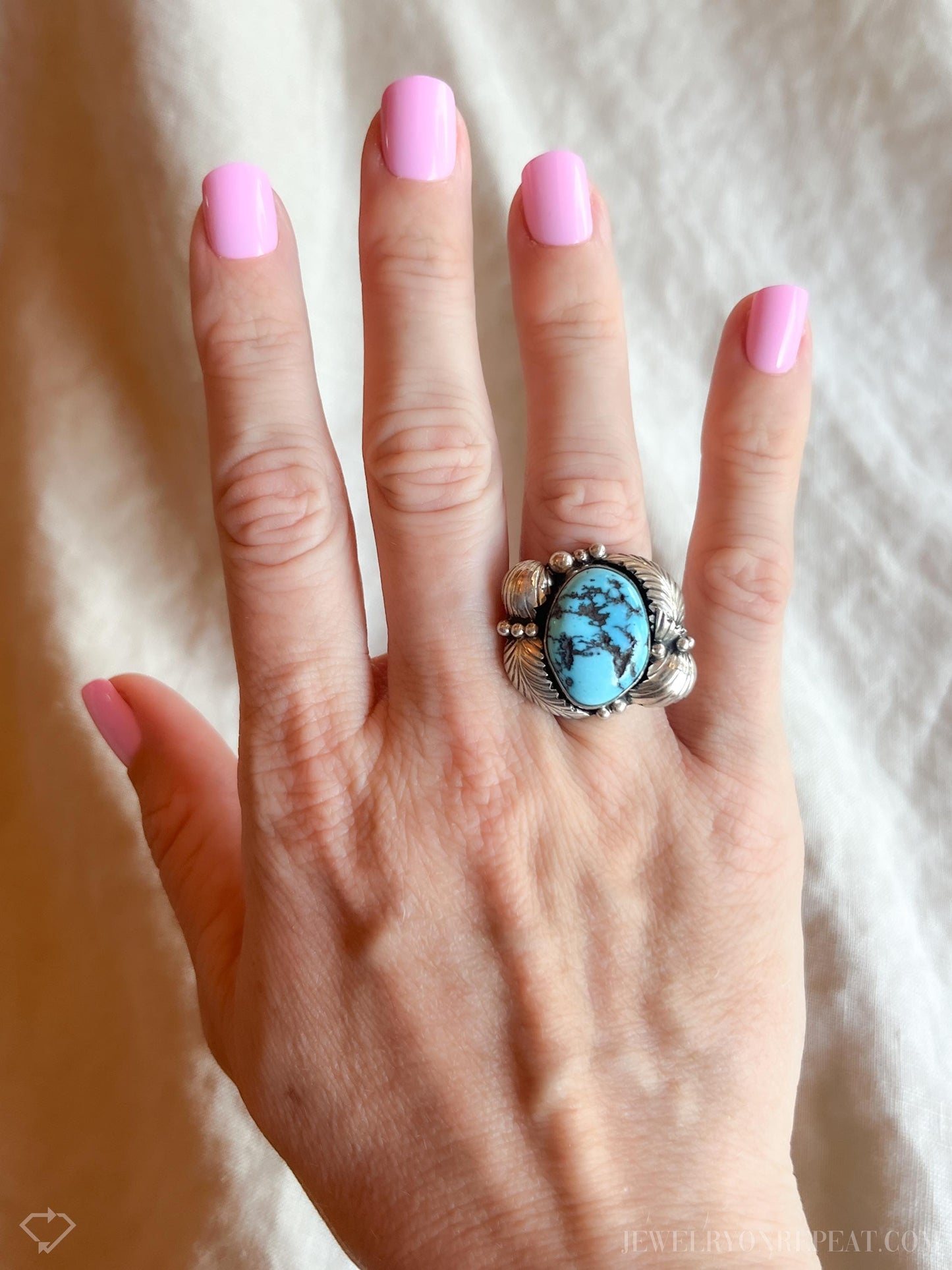 Vintage Turquoise Gemstone Ring in Sterling Silver