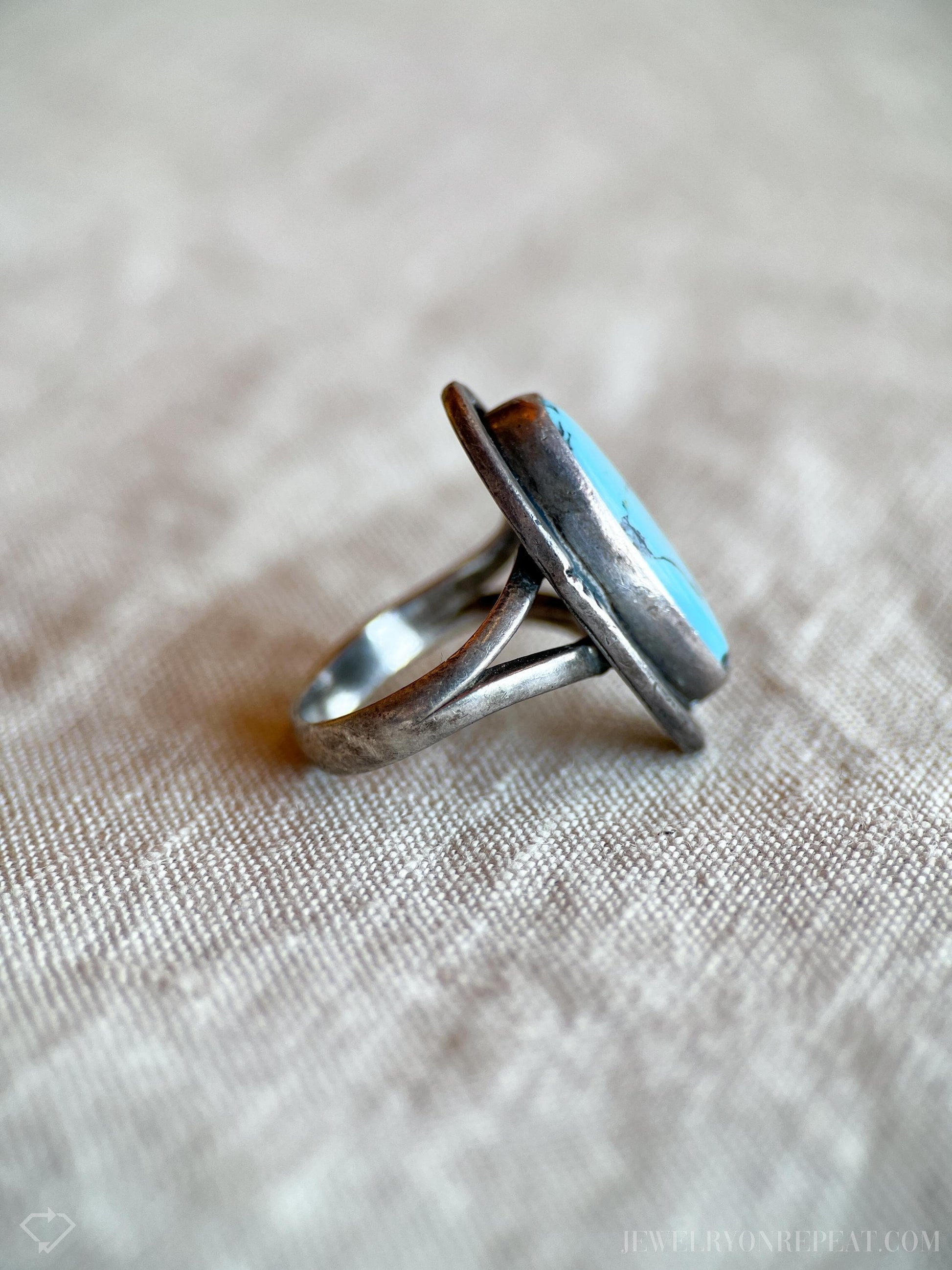 Vintage Turquoise Gemstone Ring in Sterling Silver