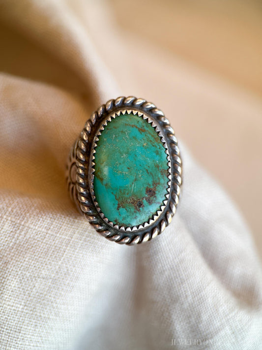 Vintage Turquoise Gemstone Ring in Sterling Silver