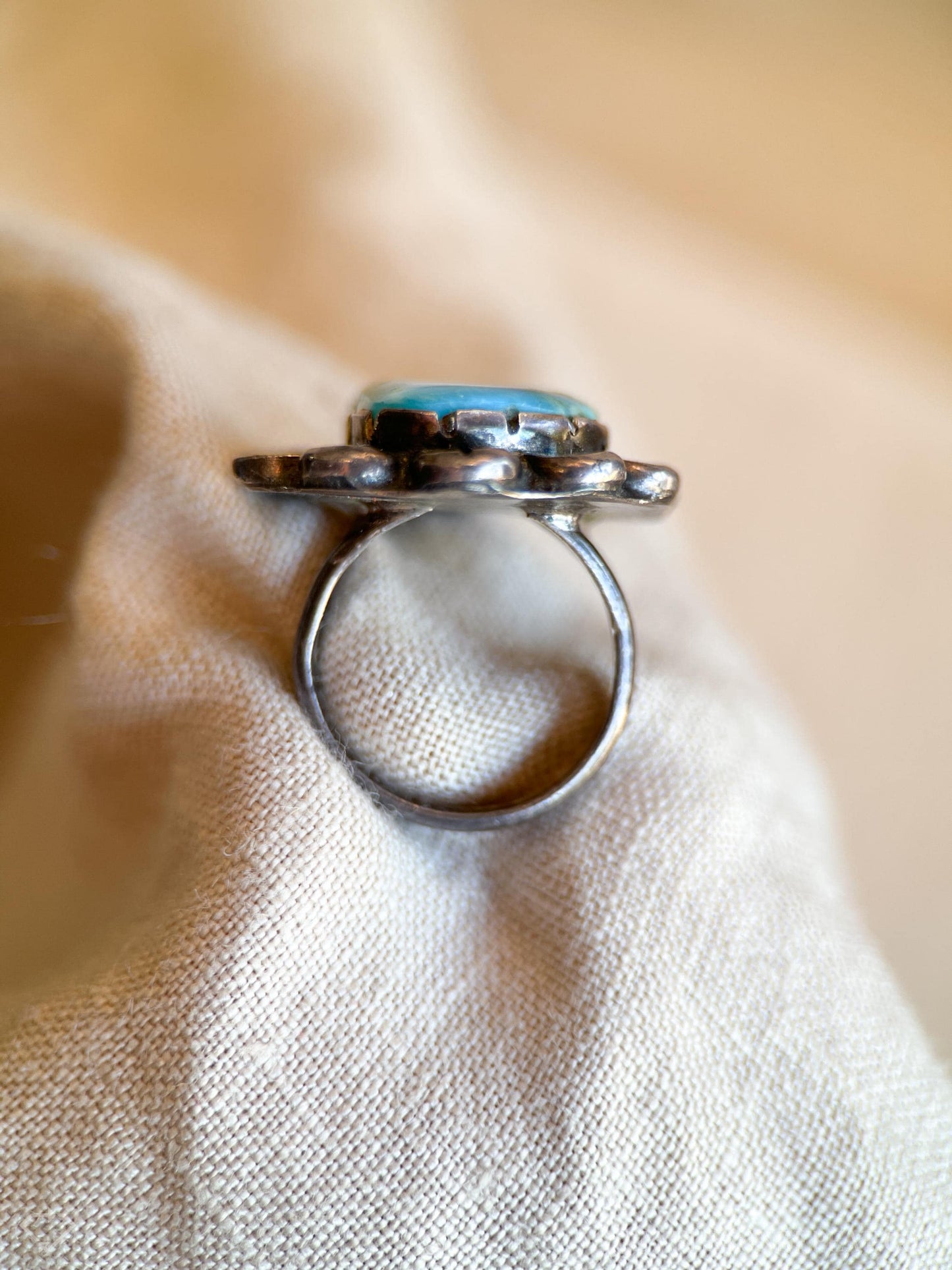 Vintage Turquoise Ring in Sterling Silver