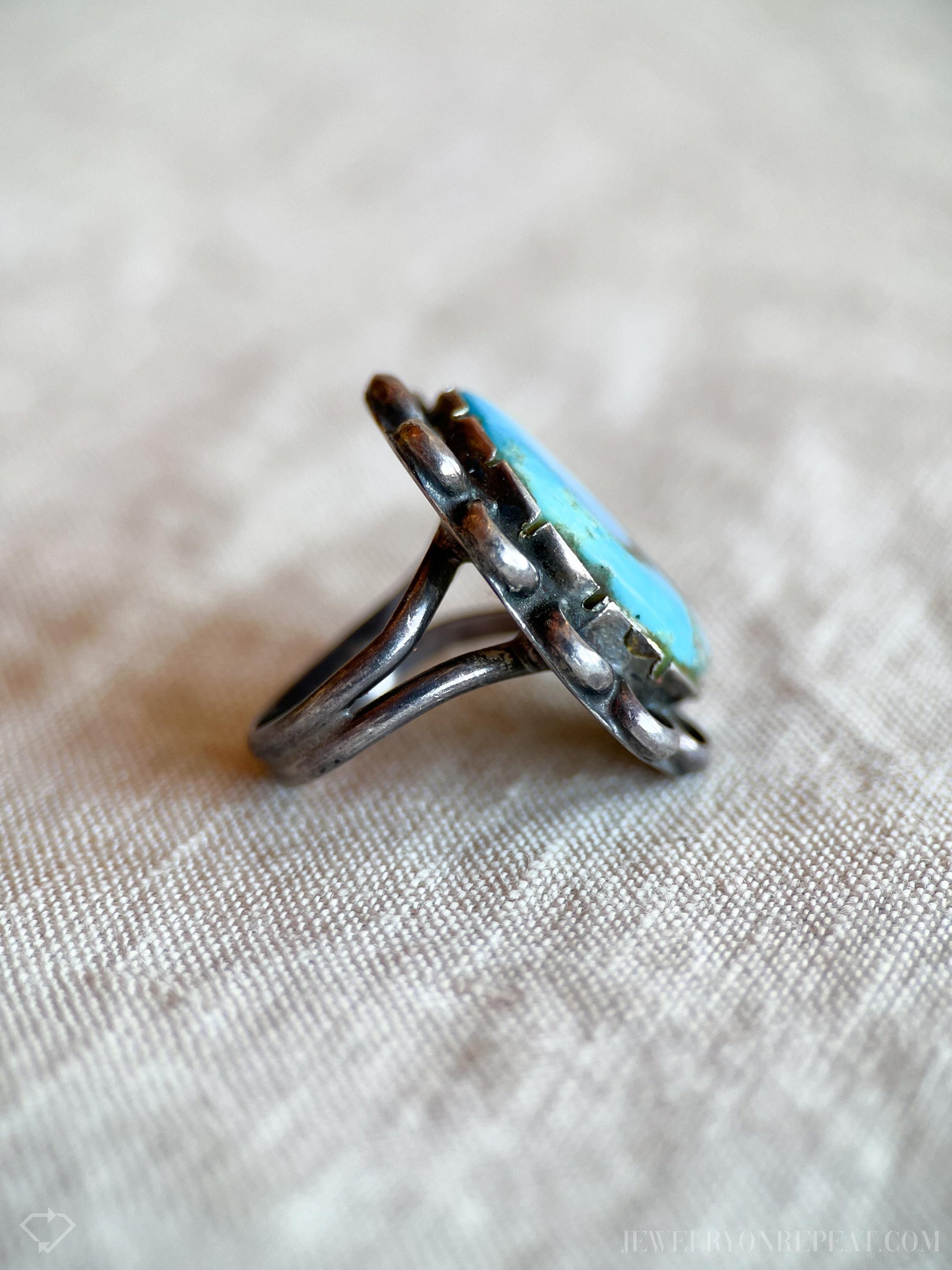 Vintage Turquoise Ring in Sterling Silver