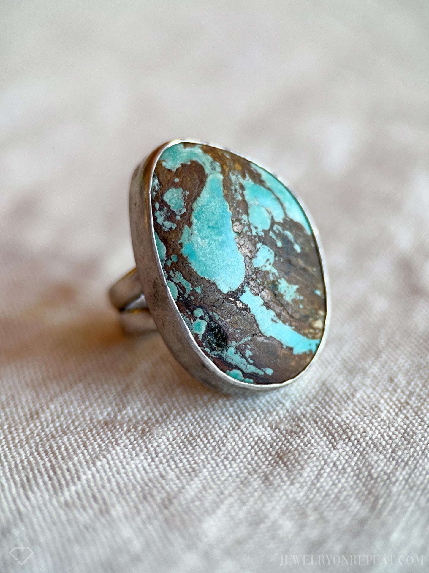 Vintage Turquoise Gemstone Ring in Sterling Silver