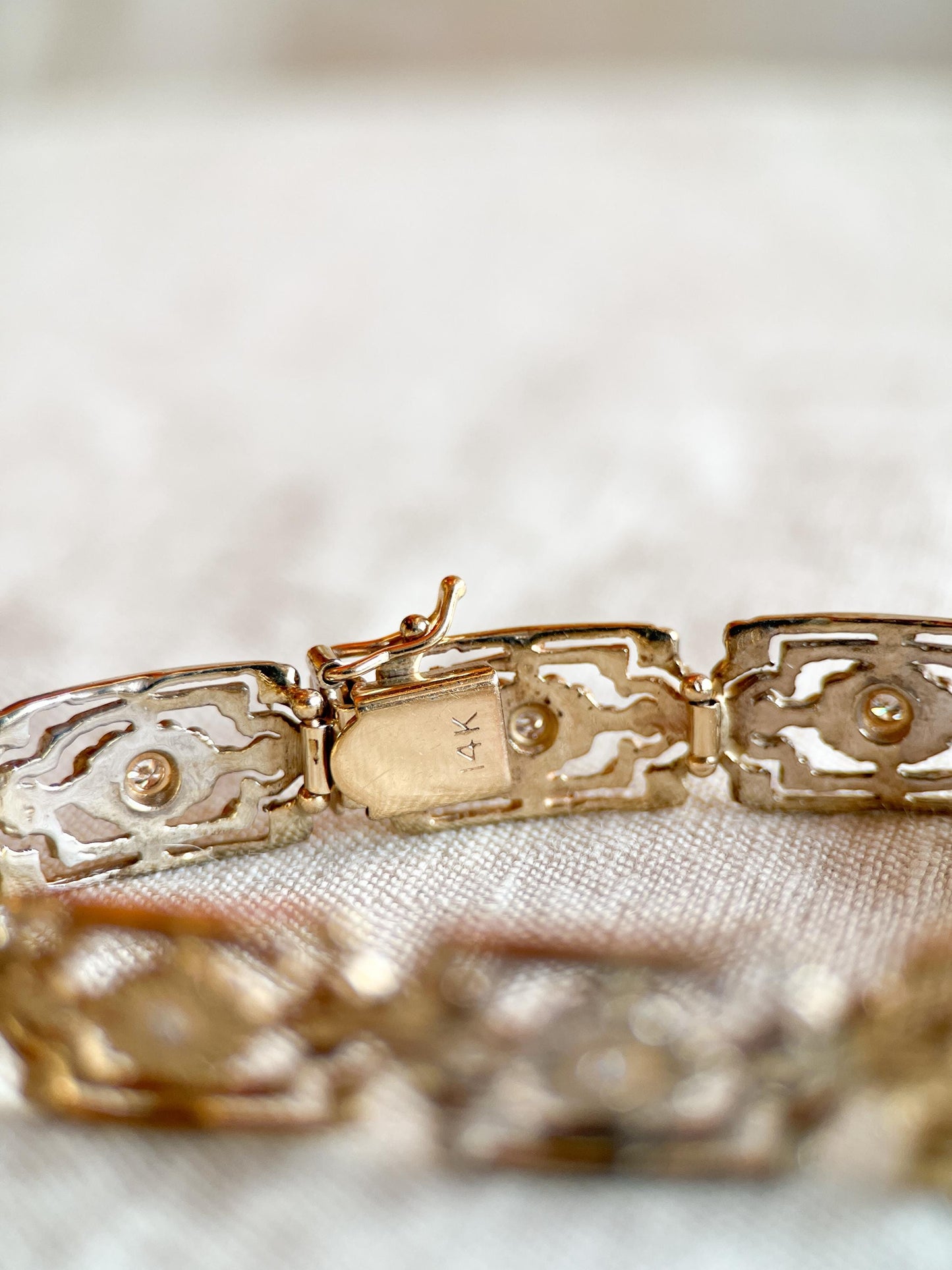 Vintage Diamond Bracelet in 14k Gold