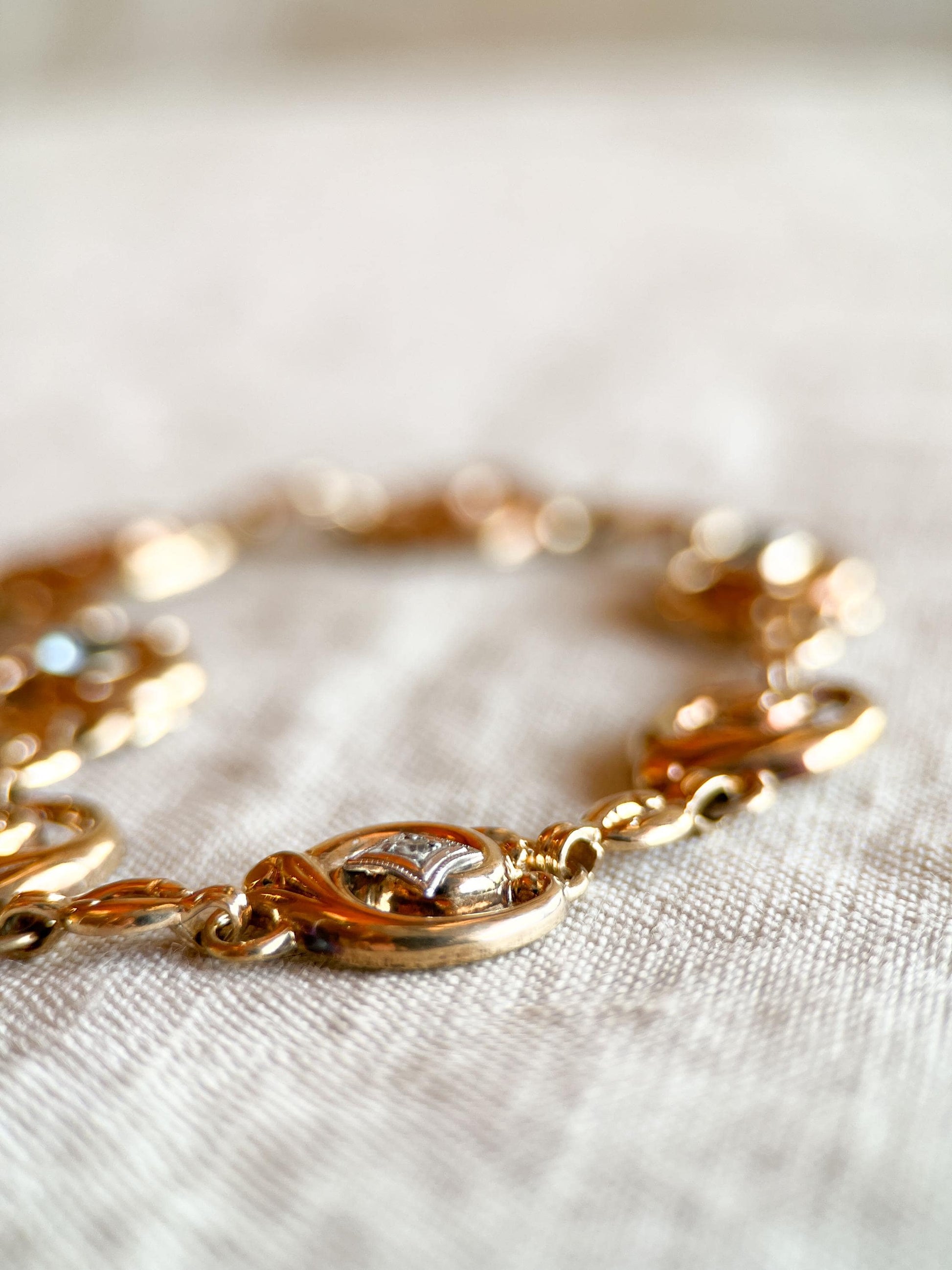 Vintage Zircon Gemstone Bracelet in 10k Gold