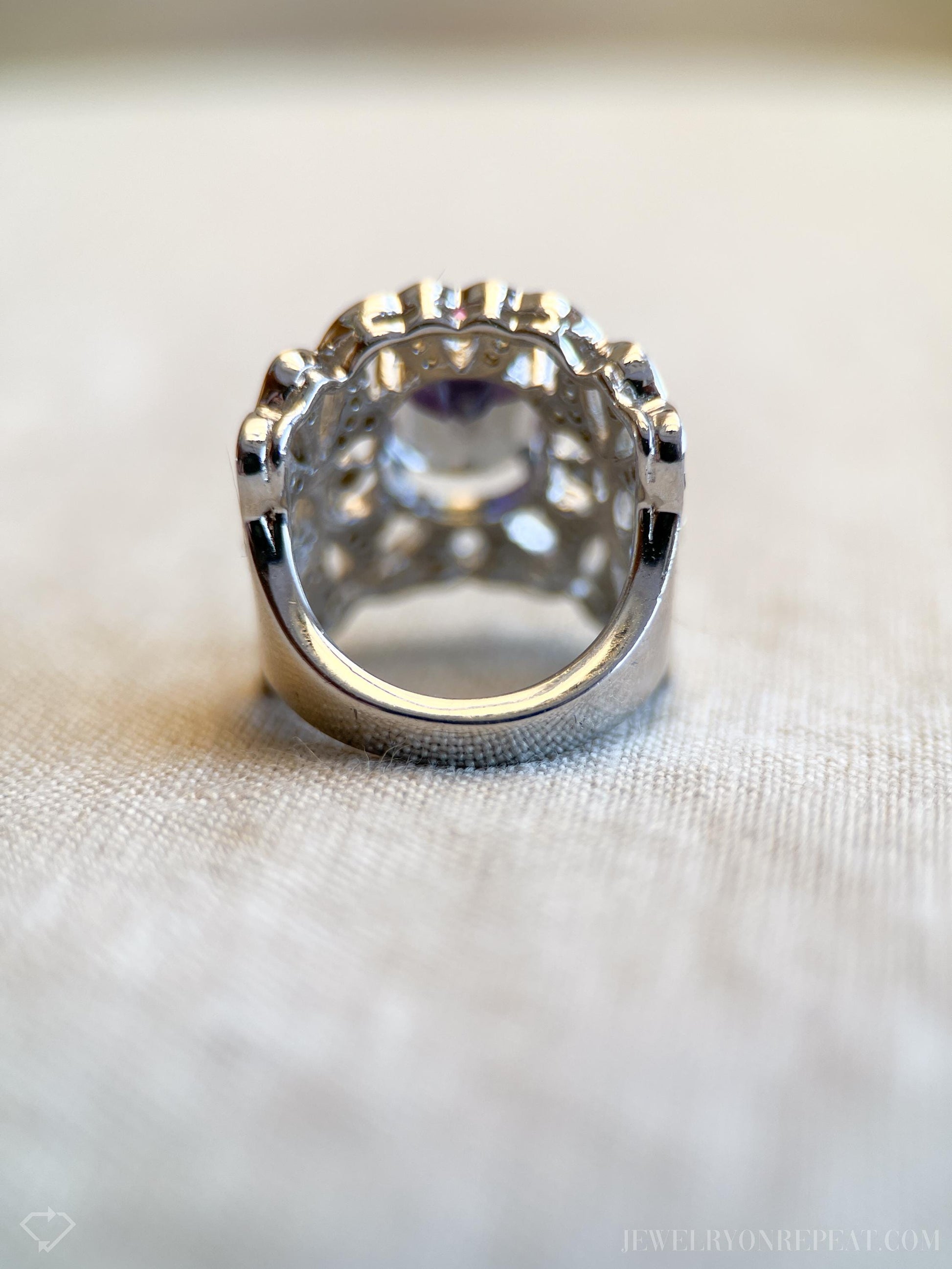 Vintage Mystic Topaz Sterling Silver Ring, Rainbow Filigree Statement Boho Jewelry