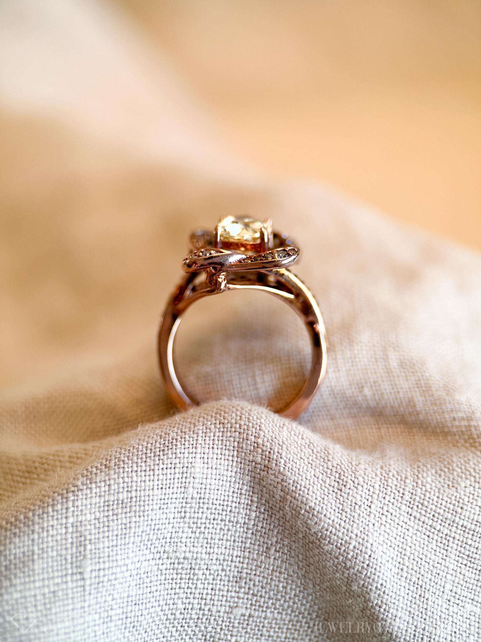 Vintage Gemstone Ring in Rose Gold Plated Sterling Silver