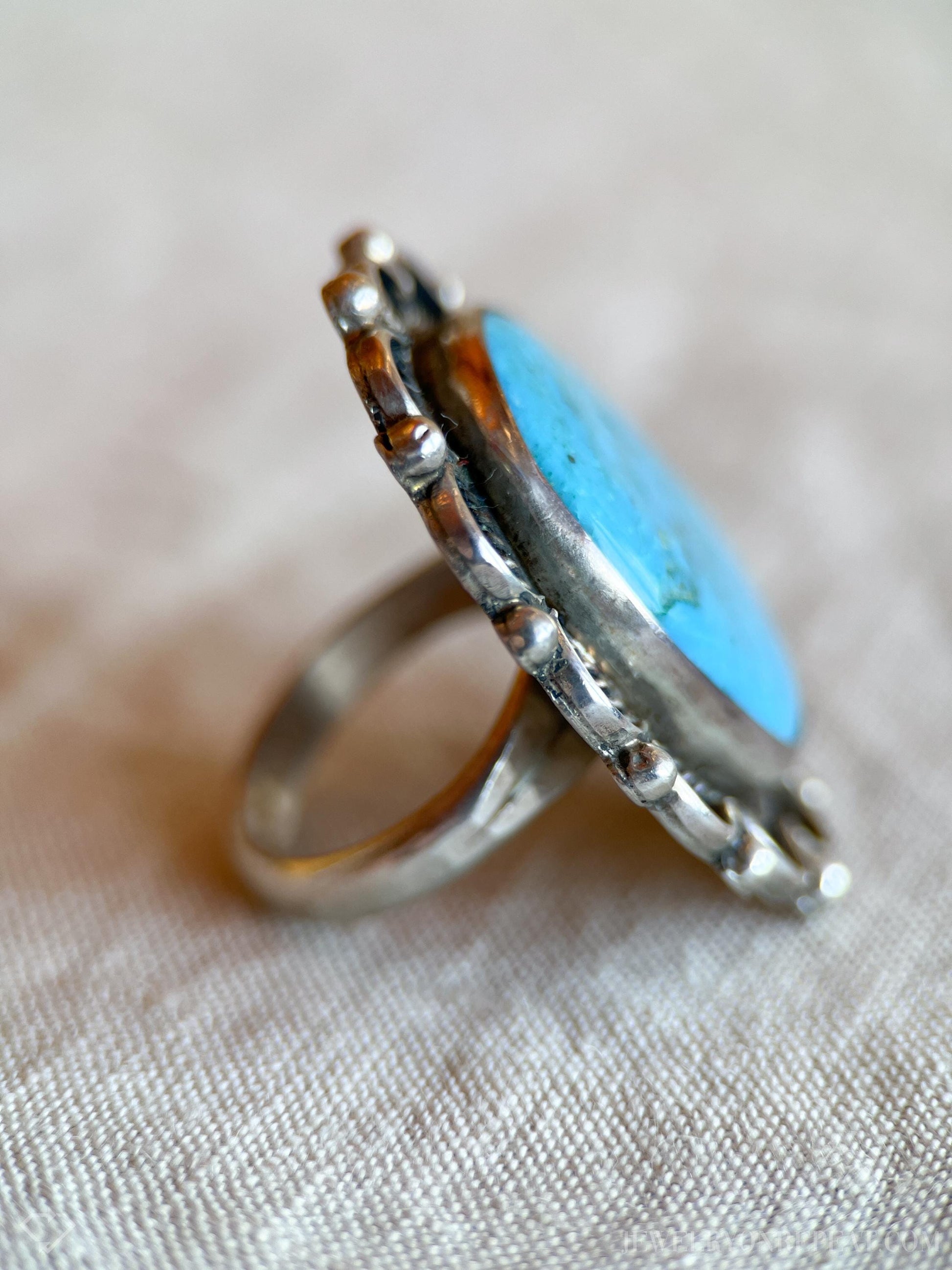 Vintage Turquoise Gemstone Ring in Sterling Silver