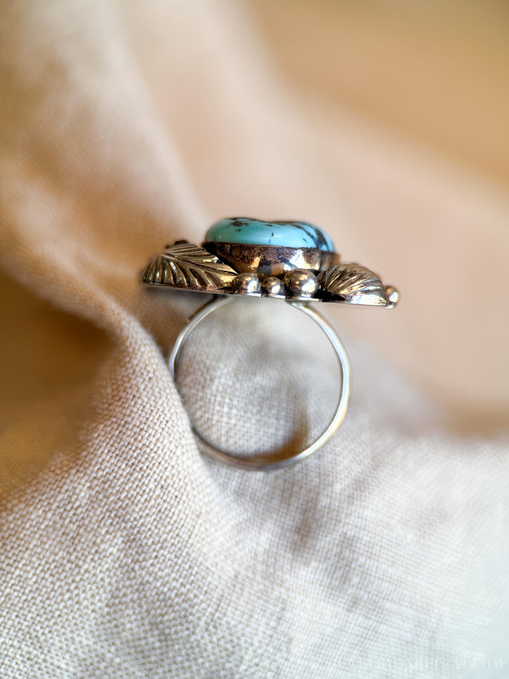 Vintage Turquoise Gemstone Ring in Sterling Silver