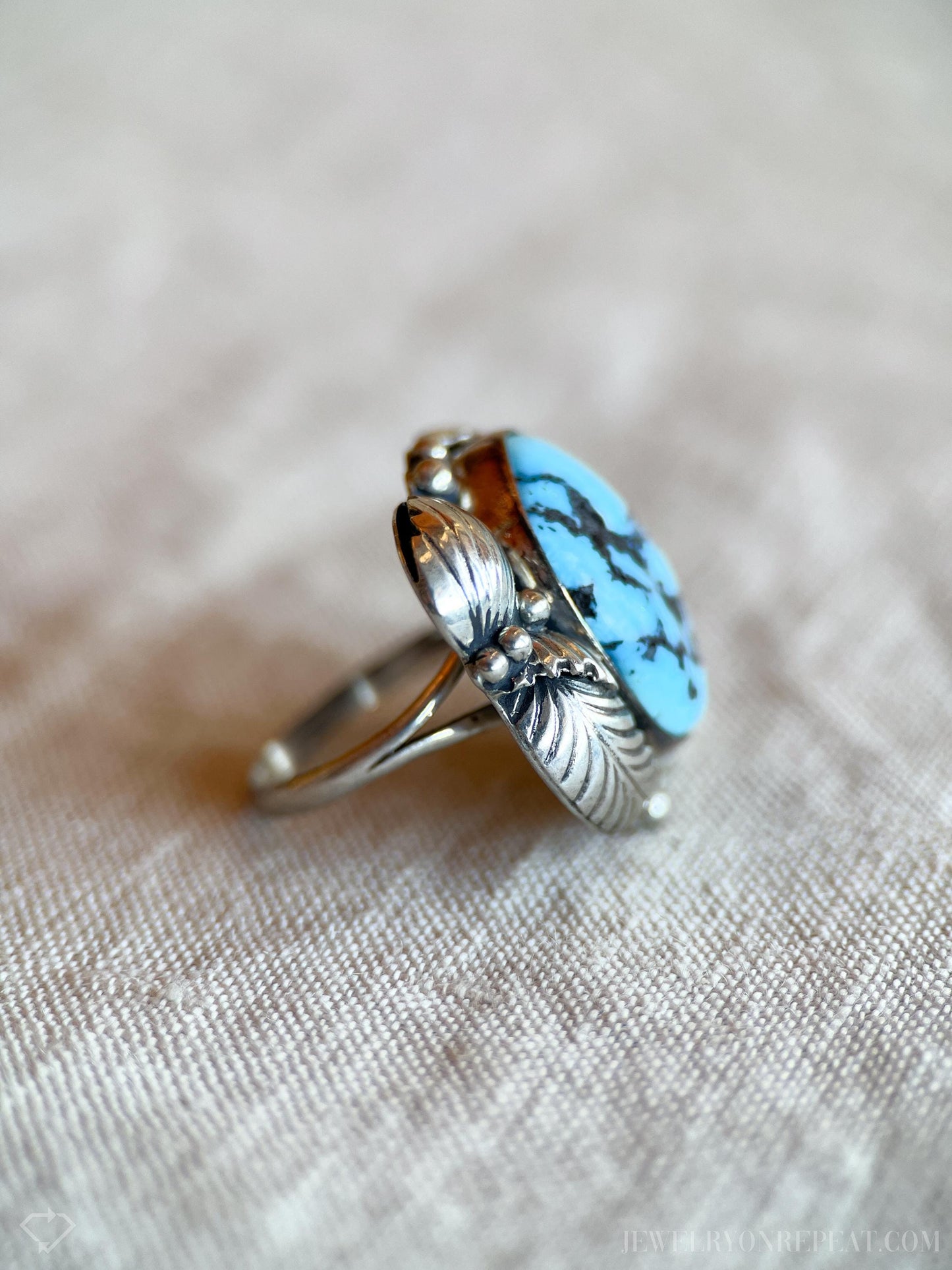 Vintage Turquoise Gemstone Ring in Sterling Silver