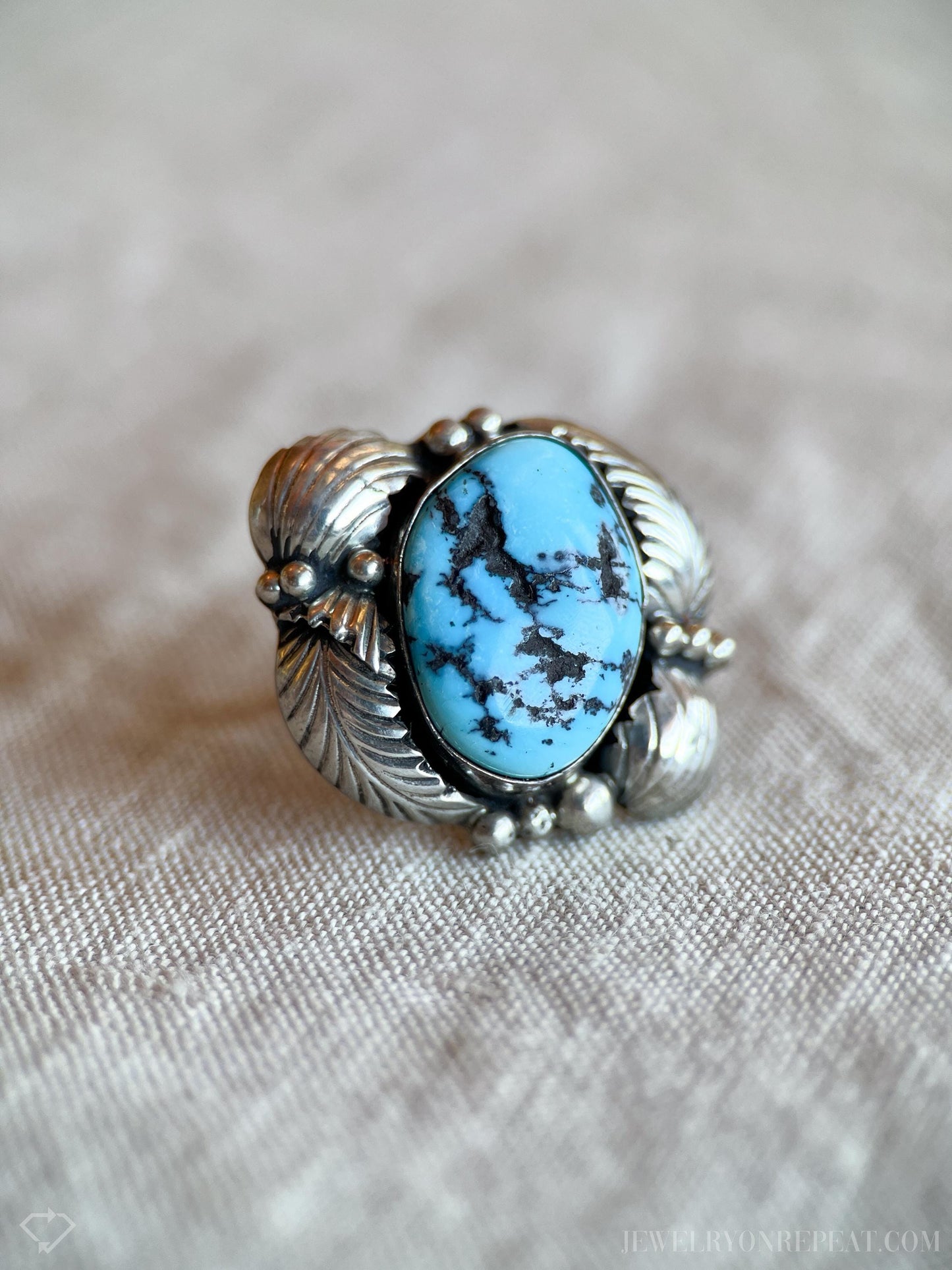 Vintage Turquoise Gemstone Ring in Sterling Silver