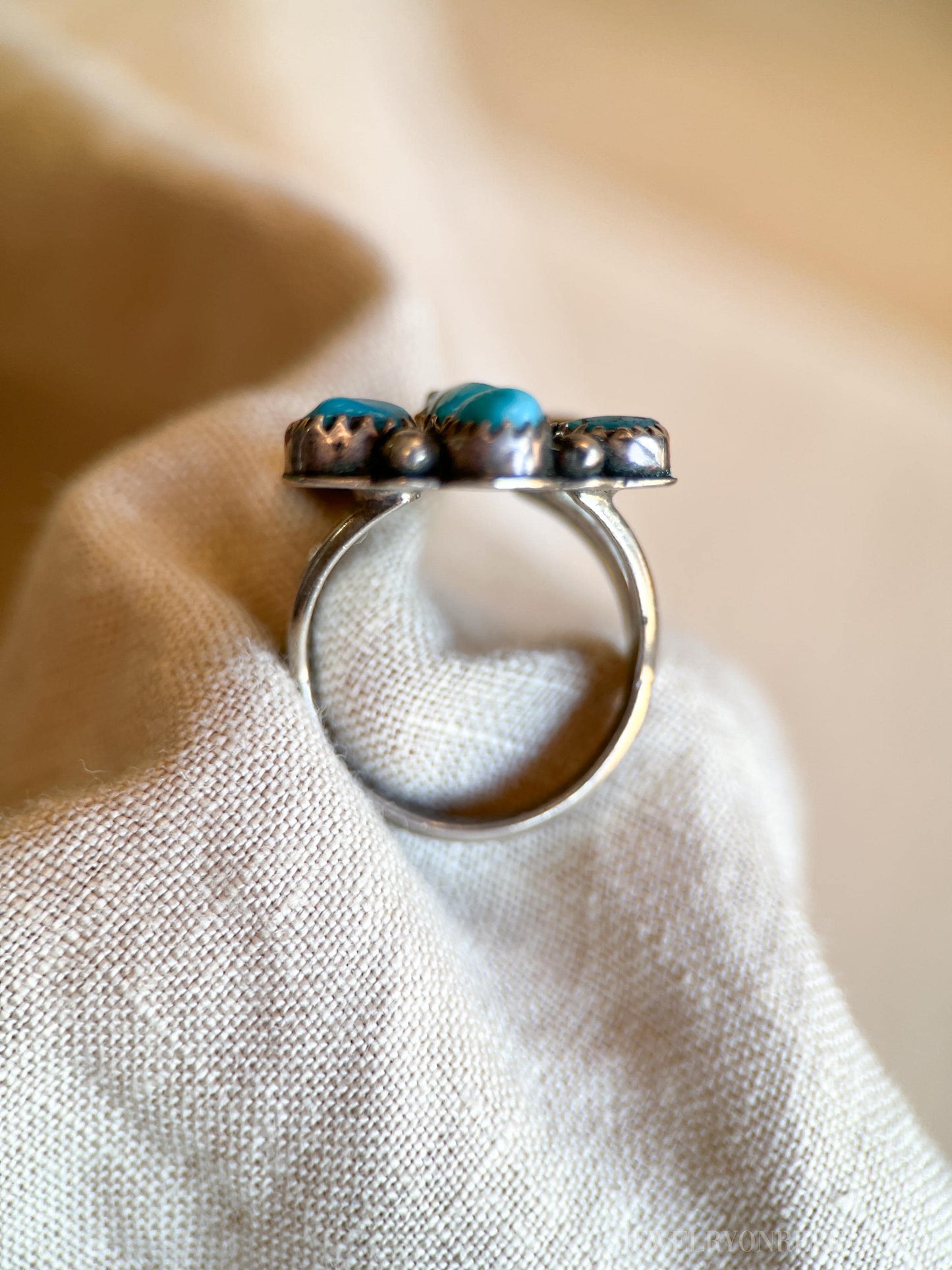 Vintage Sterling Silver Turquoise Feather Ring, Southwestern Boho Statement Jewelry