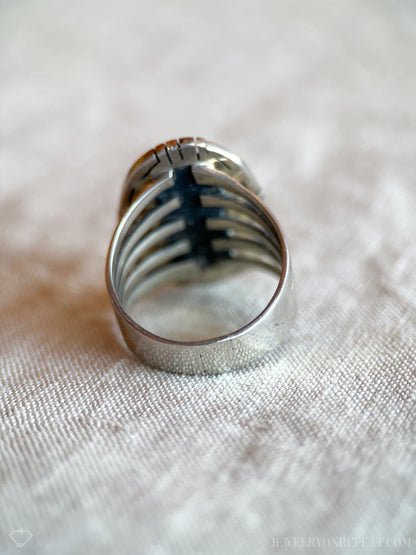 Vintage Turquoise Sterling Silver Ring, Rope Bezel Statement, Southwestern Boho Jewelry