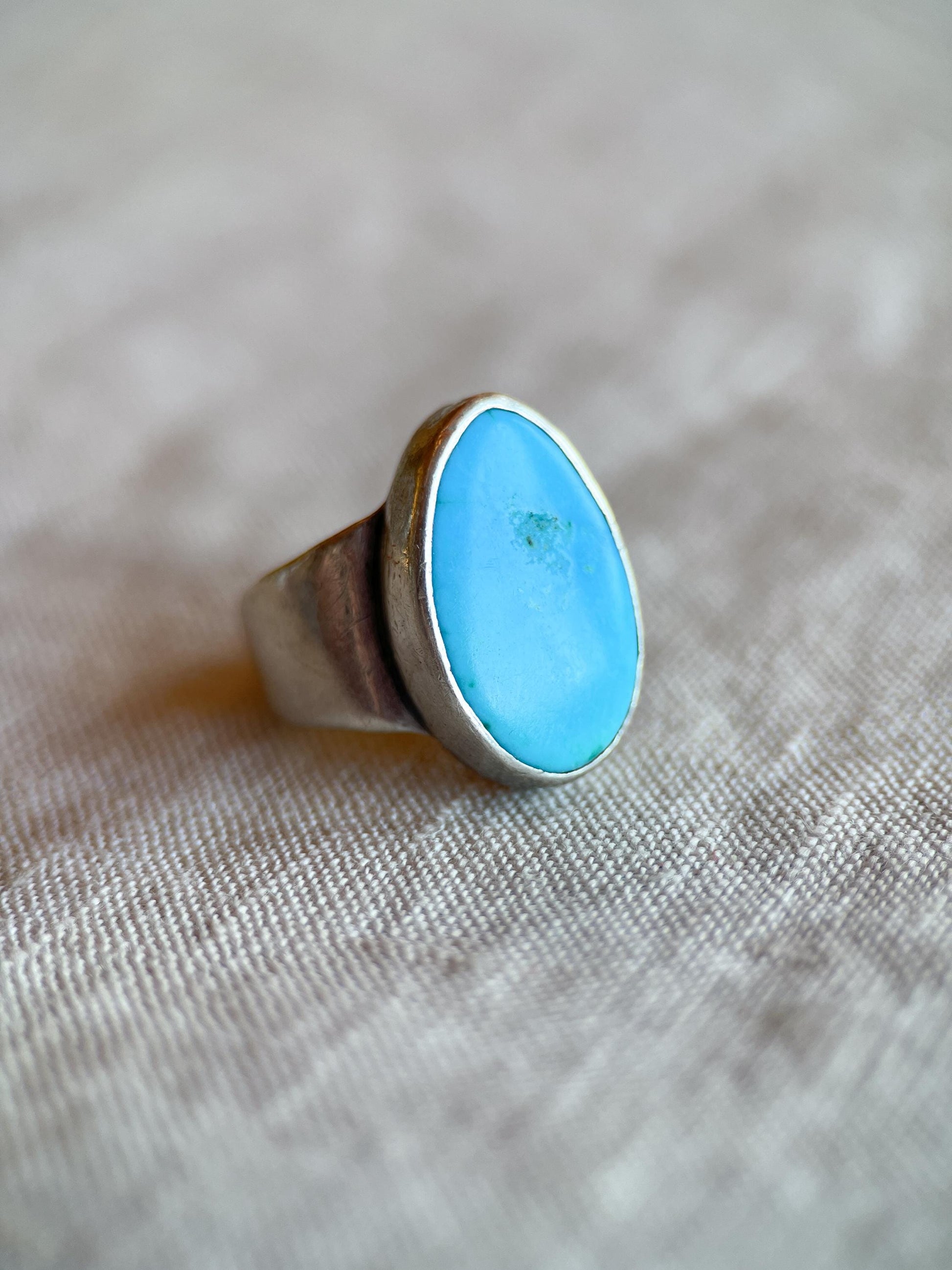 Vintage Turquoise Gemstone Ring in Sterling Silver