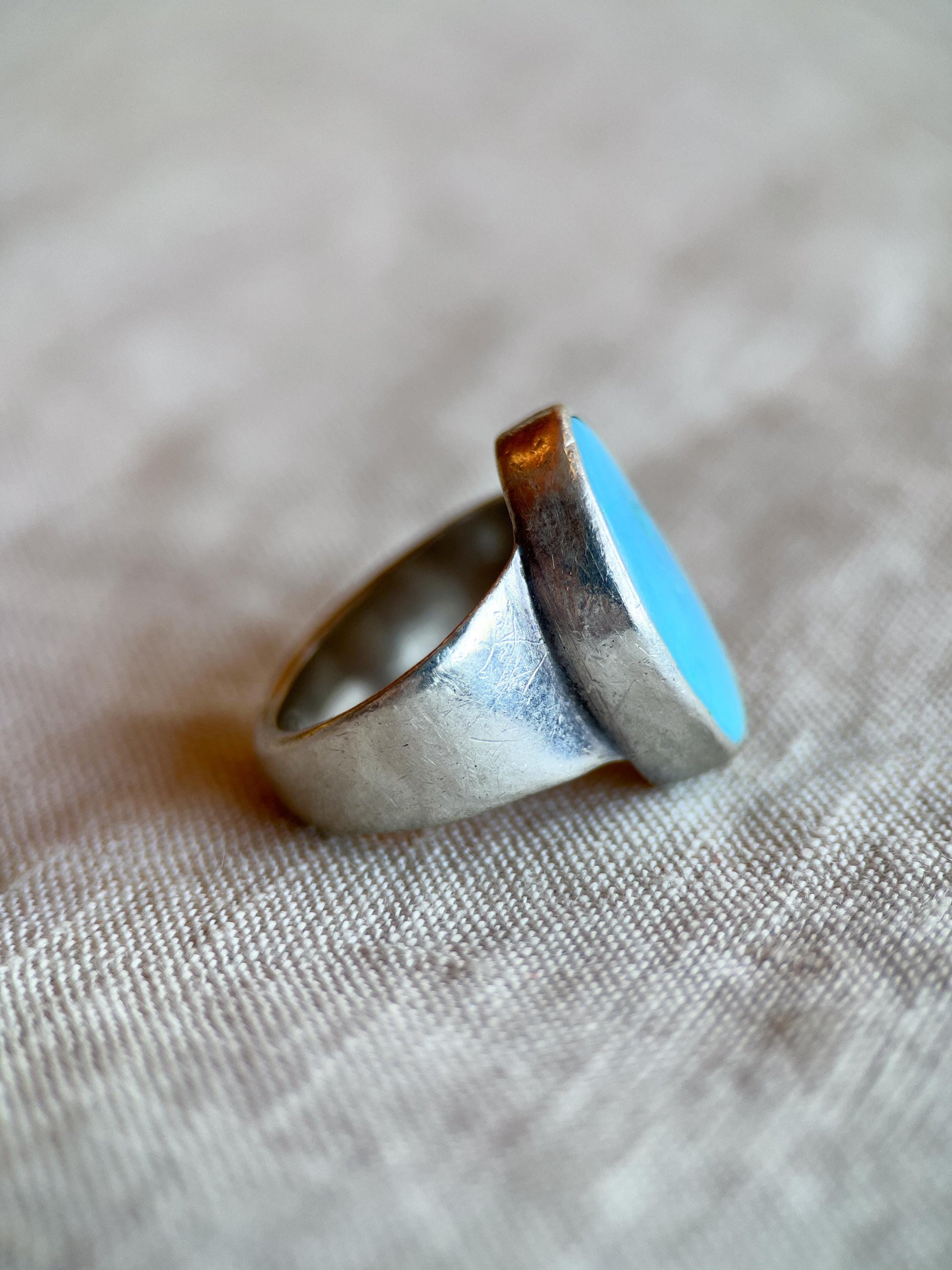 Vintage Turquoise Gemstone Ring in Sterling Silver