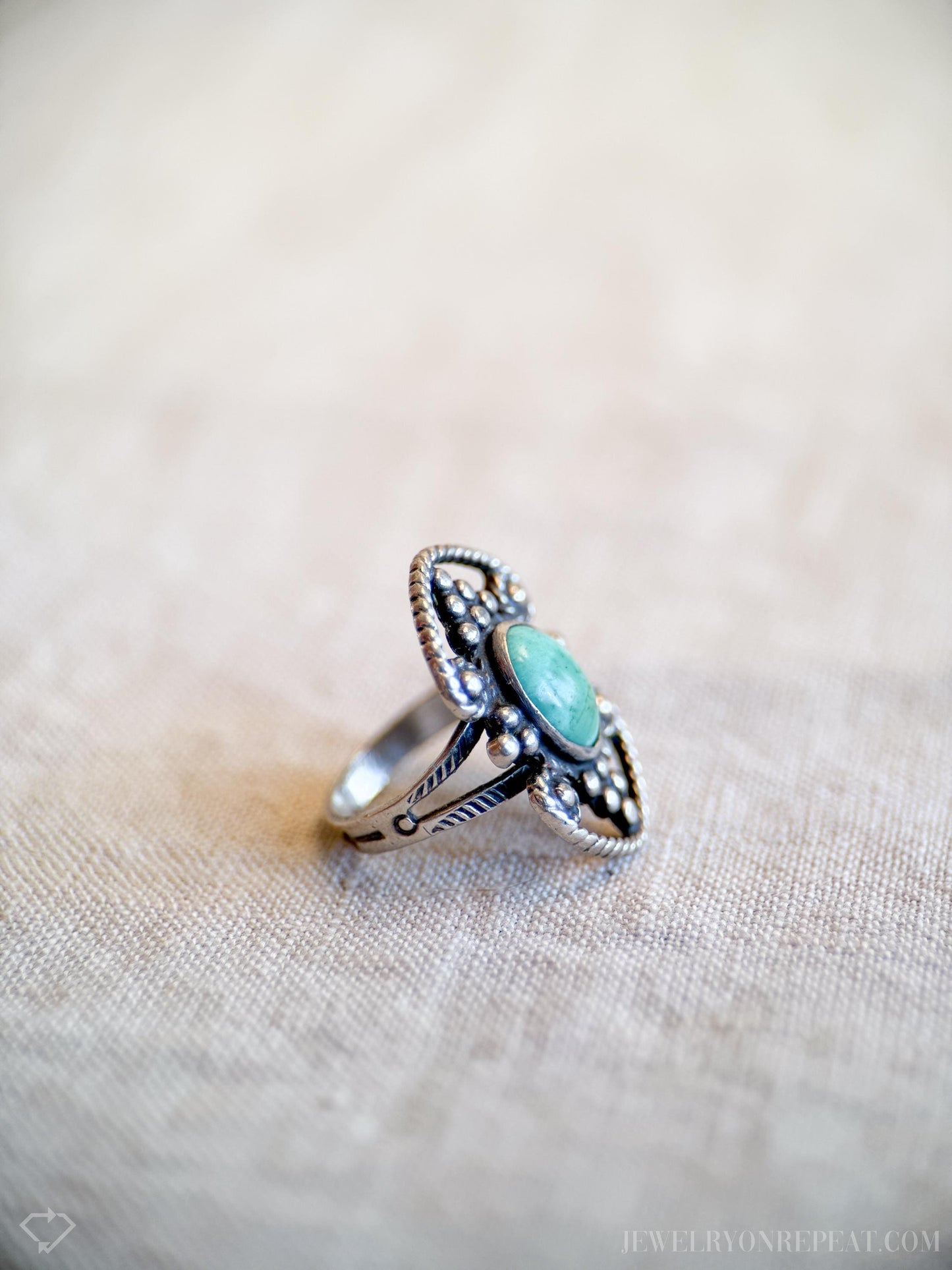 Vintage Turquoise Gemstone Ring in Sterling Silver