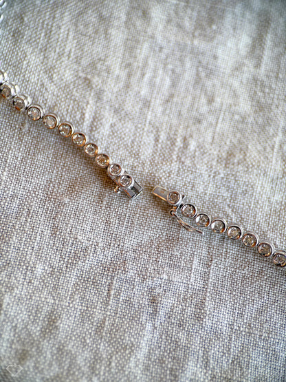 Vintage 1990s Diamond Necklace in 18k White Gold Timeless Sustainability • Vintage Fine Jewelry