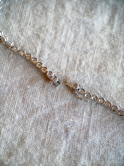 Vintage 1990s Diamond Necklace in 18k White Gold Timeless Sustainability • Vintage Fine Jewelry