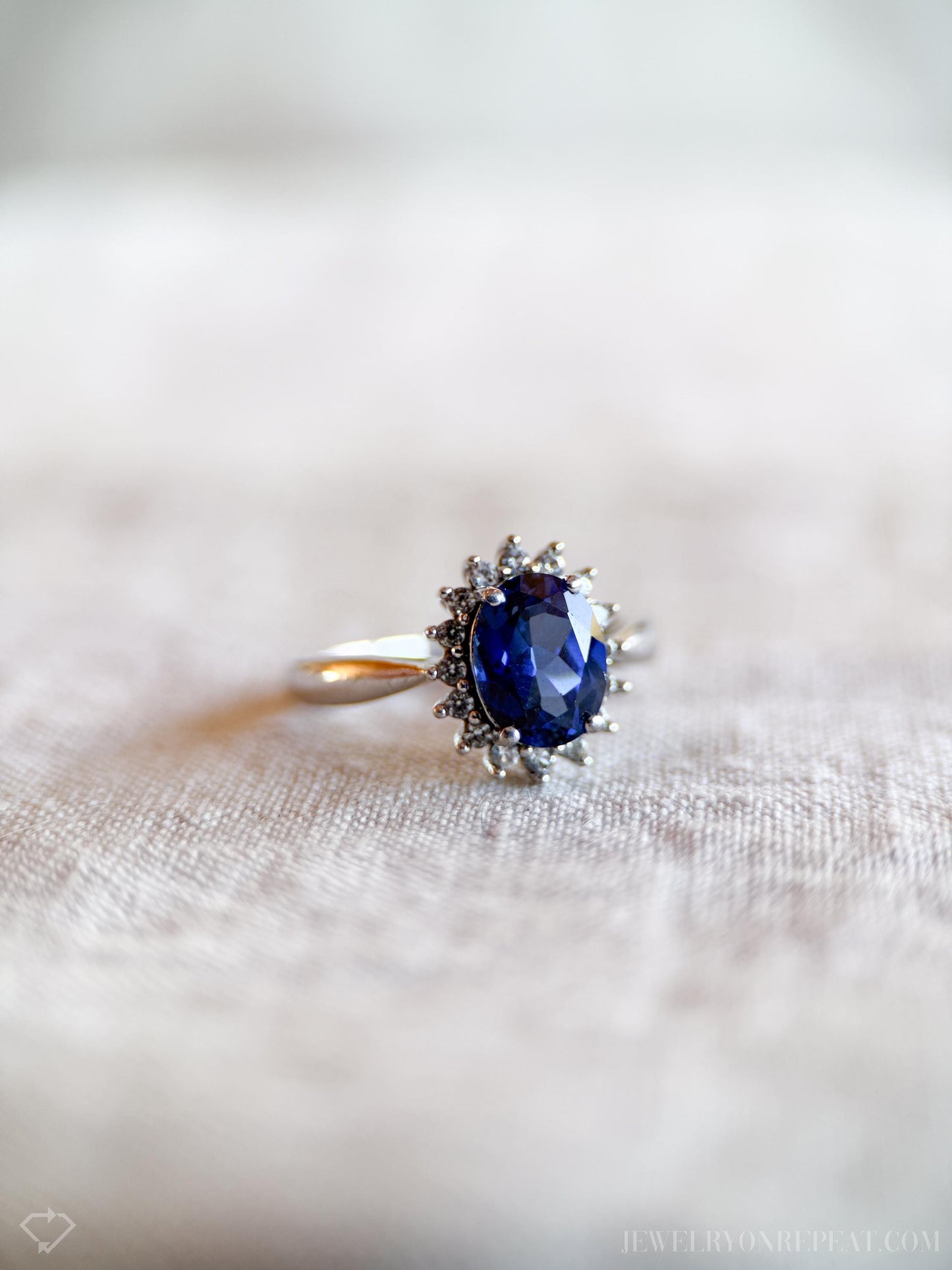 Vintage Sapphire Gemstone Ring in Sterling Silver