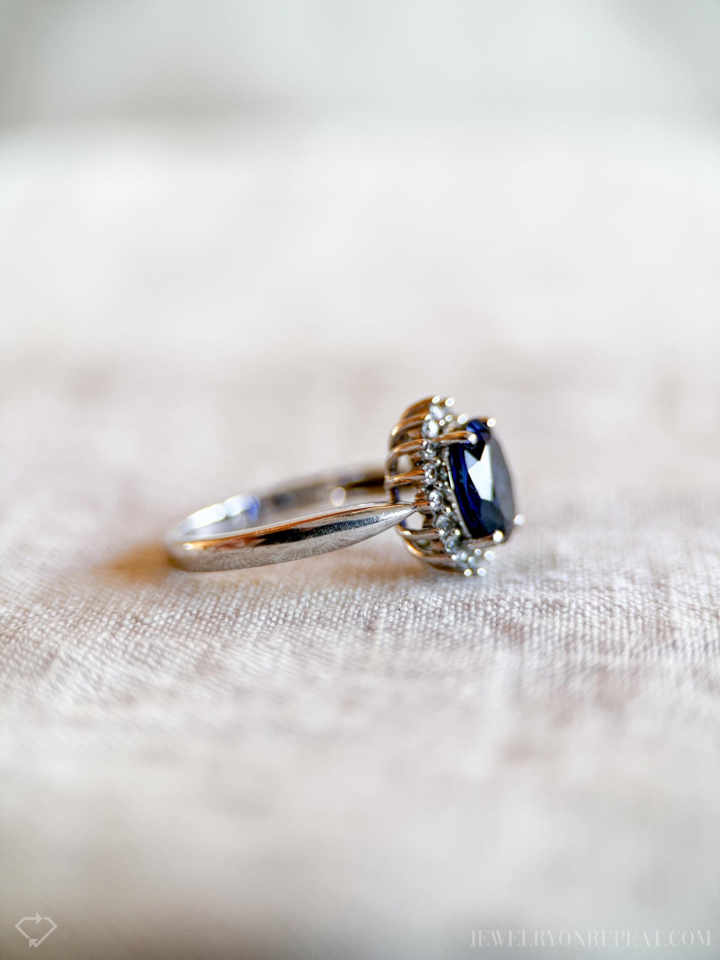 Vintage Sapphire Gemstone Ring in Sterling Silver