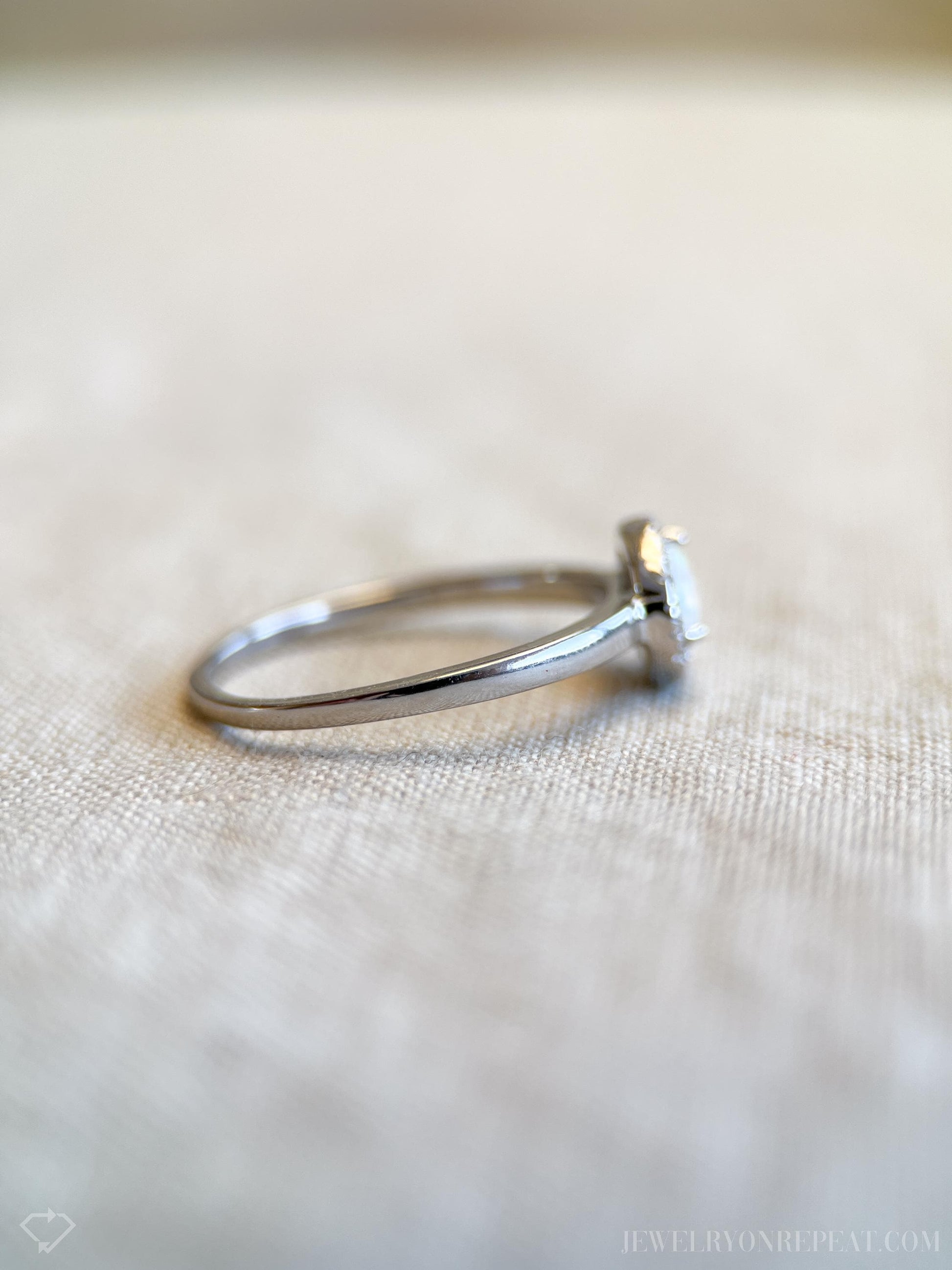 Opal Halo Gemstone Ring in Sterling Silver
