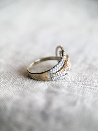 Vintage 1990s Asymmetrical Diamond Anniversary Band, 14k White Gold