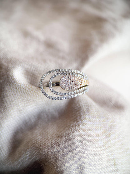 Vintage 1990s Asymmetrical Diamond Anniversary Band, 14k White Gold