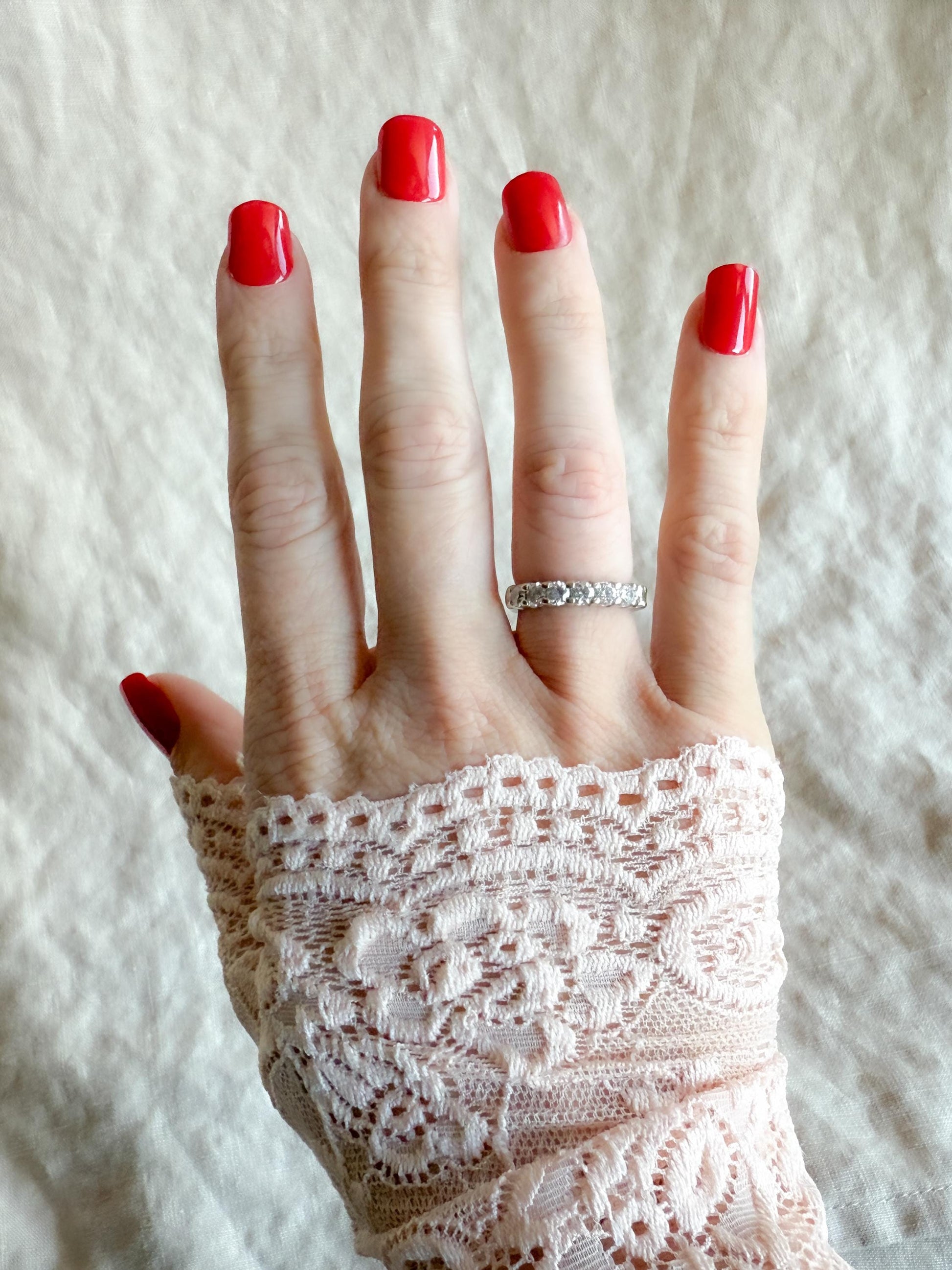 Vintage 1990s Diamond Wedding Band in 14k White Gold