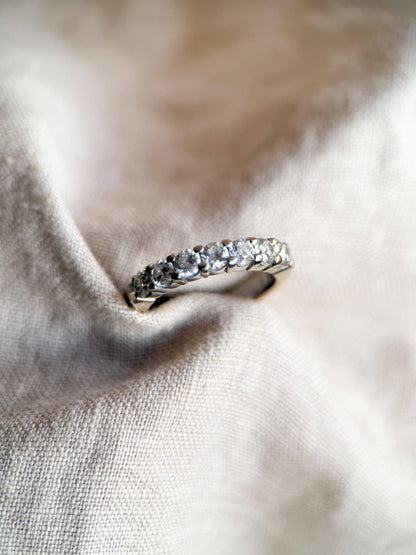 Vintage 1990s Diamond Wedding Band in 14k White Gold