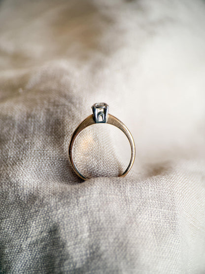 Vintage 1950s Diamond Solitaire Engagement Ring in 14k Gold