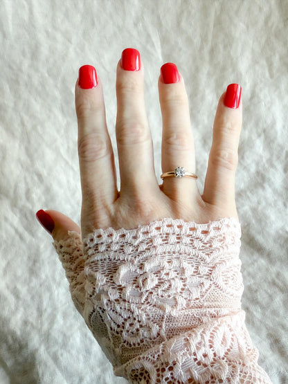 Vintage 1950s Diamond Solitaire Engagement Ring in 14k Gold