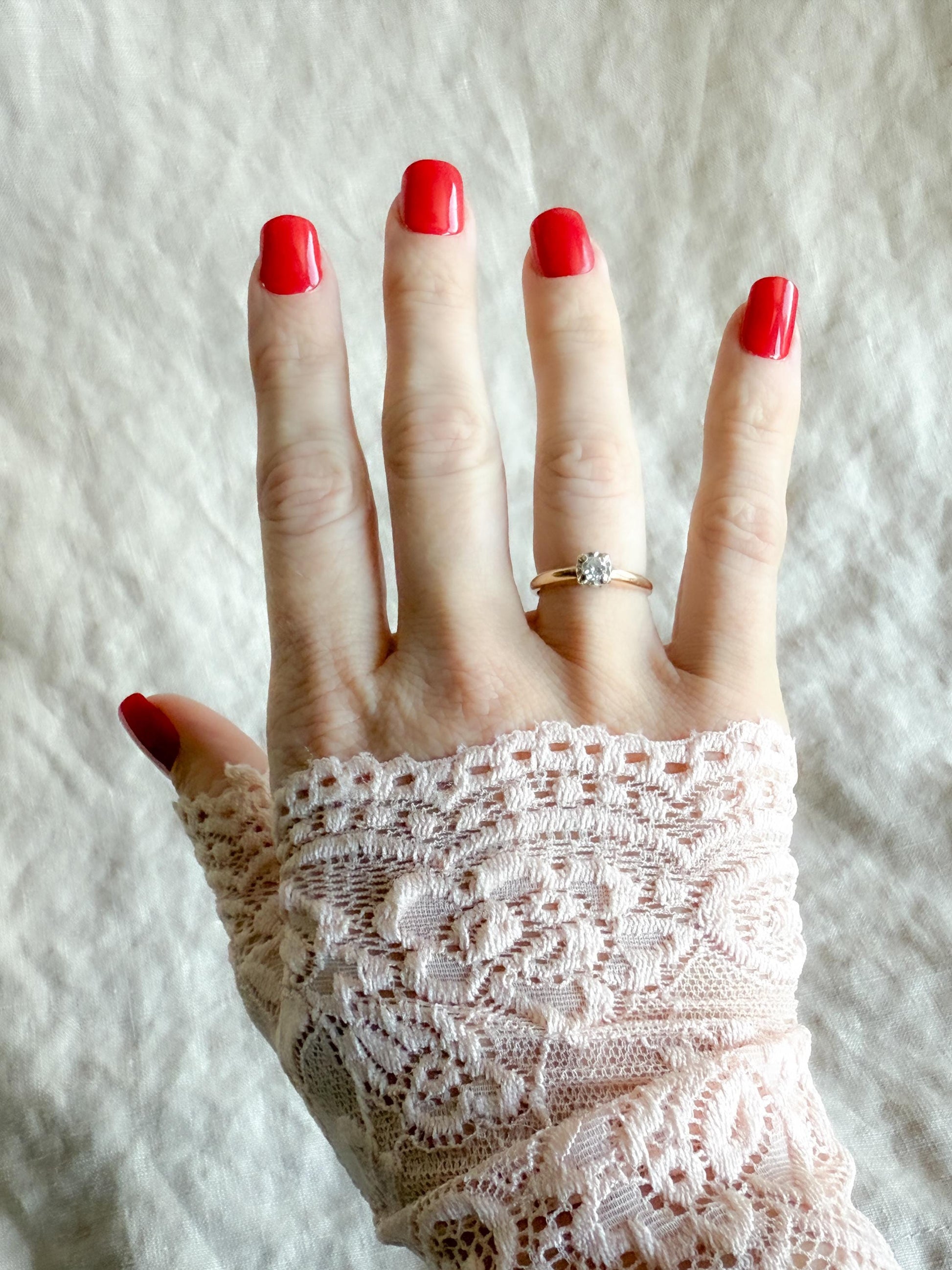 Vintage 1950s Diamond Solitaire Engagement Ring in 14k Gold