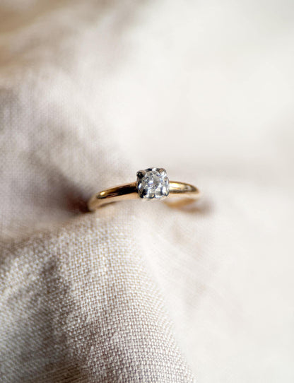 Vintage 1950s Diamond Solitaire Engagement Ring in 14k Gold
