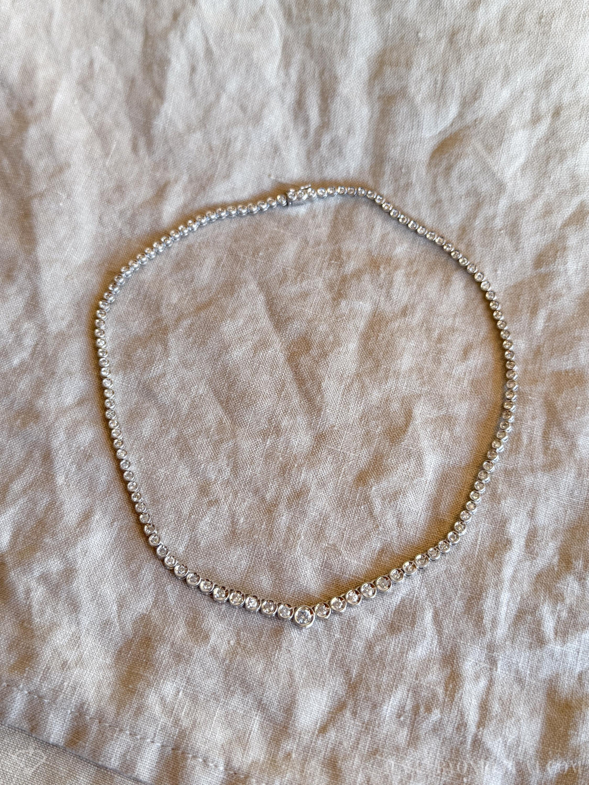 Vintage 1990s Diamond Necklace in 18k White Gold Timeless Sustainability • Vintage Fine Jewelry