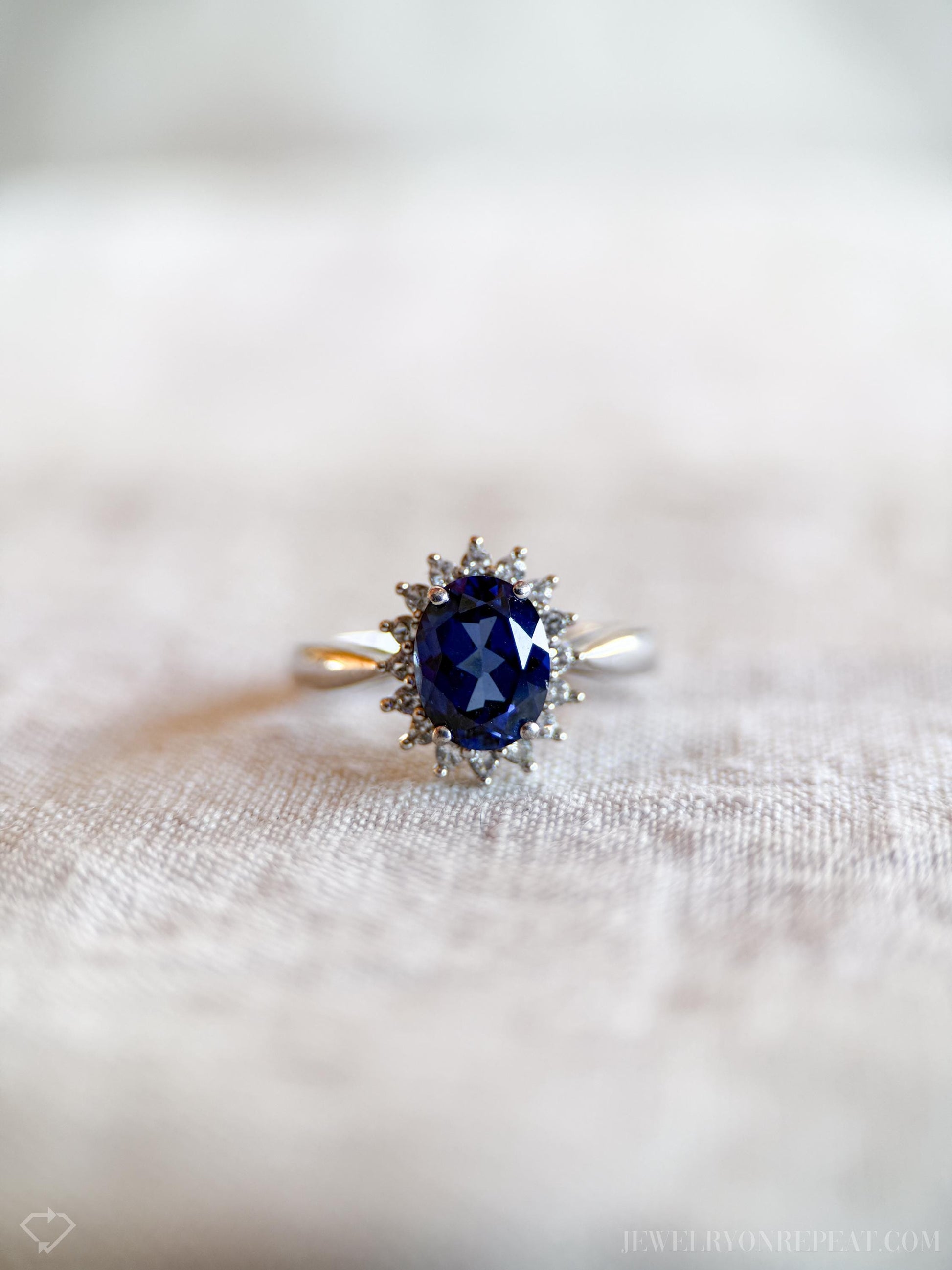 Vintage Sapphire Gemstone Ring in Sterling Silver