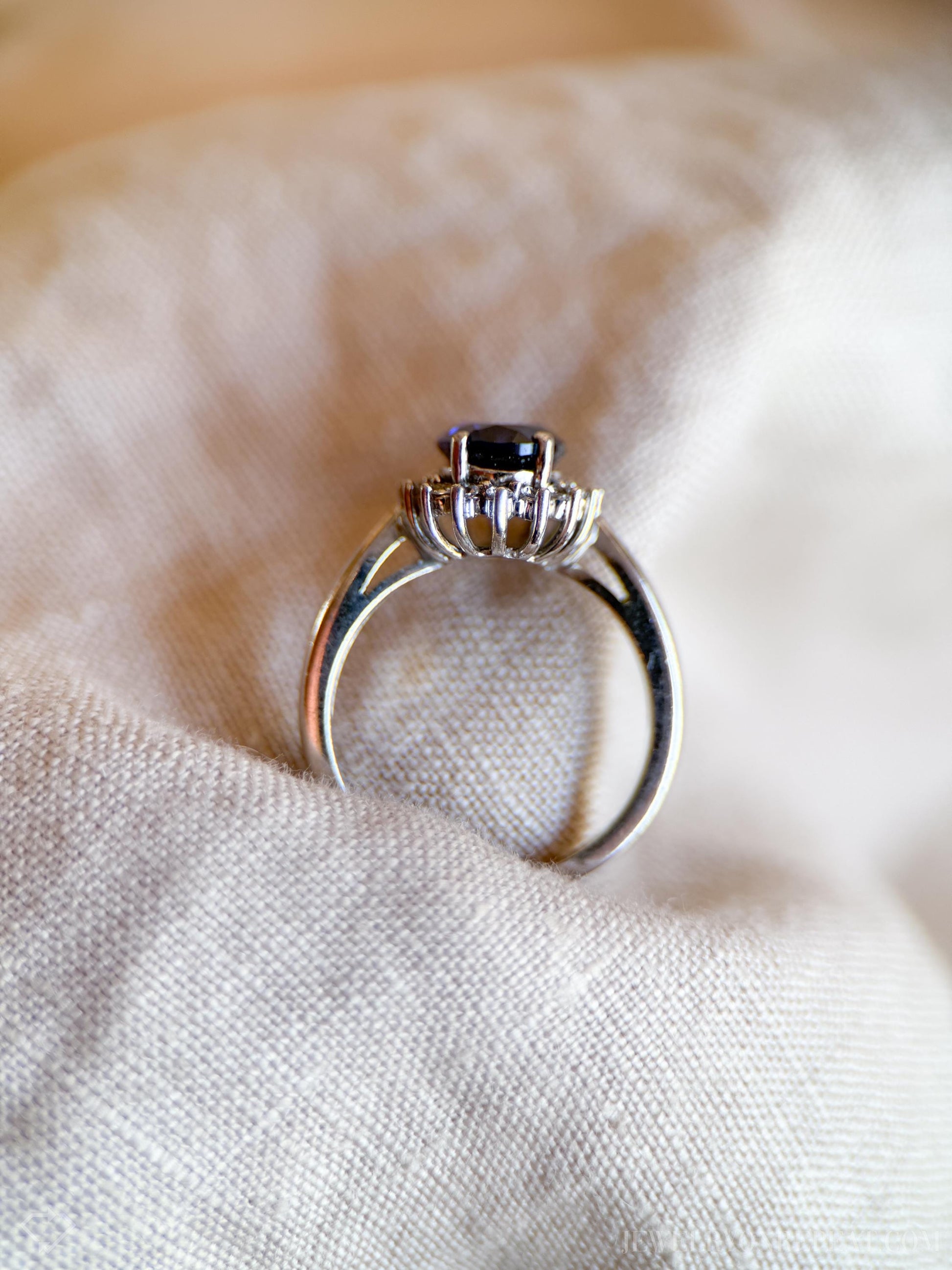 Vintage Sapphire Gemstone Ring in Sterling Silver