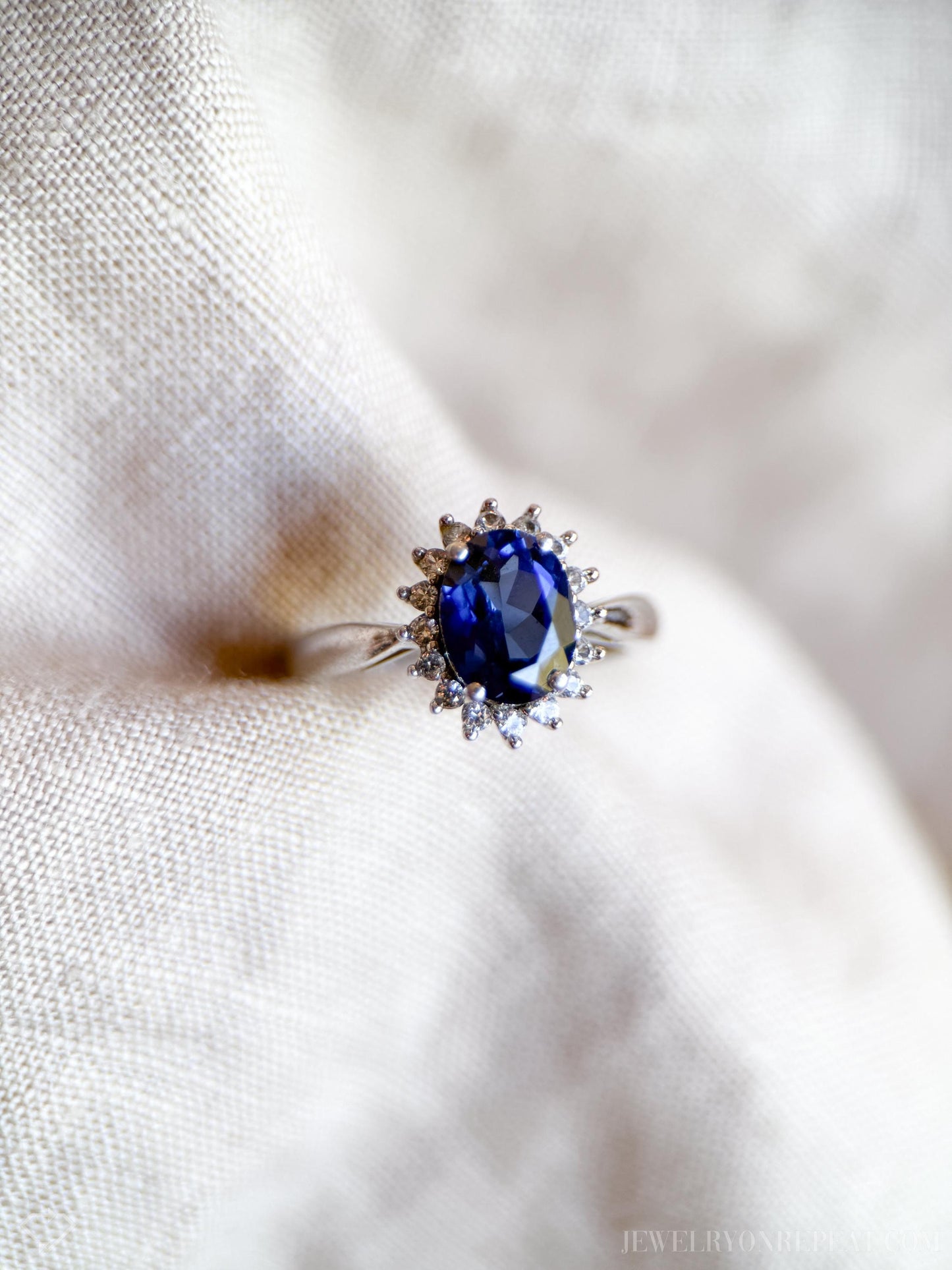 Vintage Sapphire Gemstone Ring in Sterling Silver