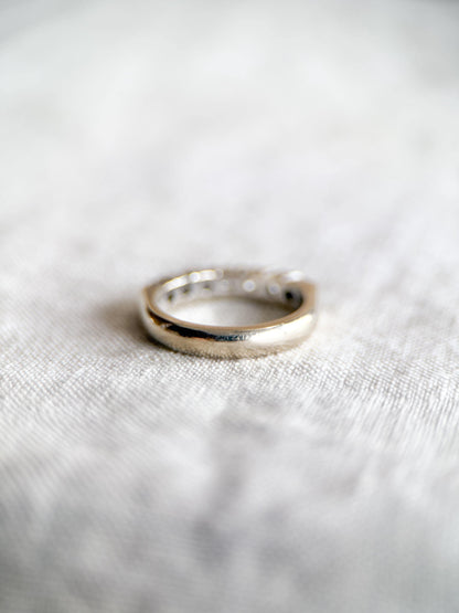 Vintage 1990s Diamond Wedding Band in 14k White Gold