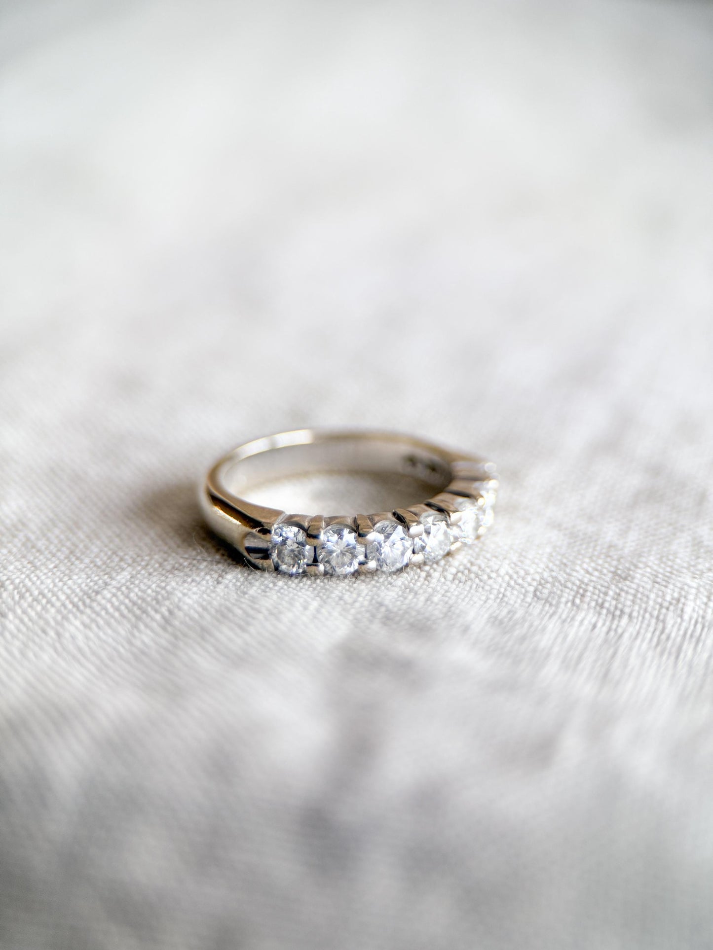 Vintage 1990s Diamond Wedding Band in 14k White Gold