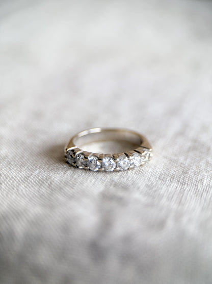 Vintage 1990s Diamond Wedding Band in 14k White Gold