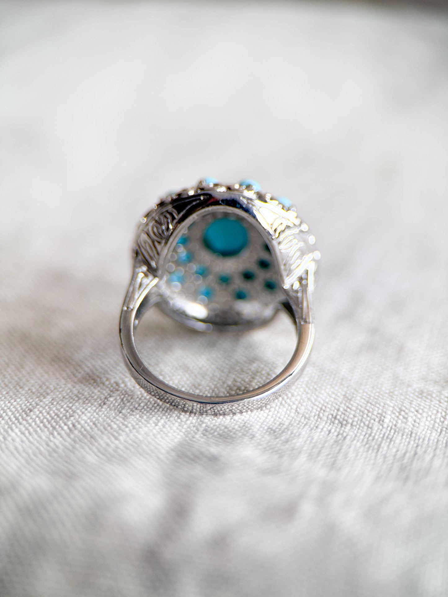 Vintage Blue Turquoise Gemstone Ring in Sterling Silver, Retro Jewelry from the 2000s - Timeless, Sustainable, @JewelryOnRepeat