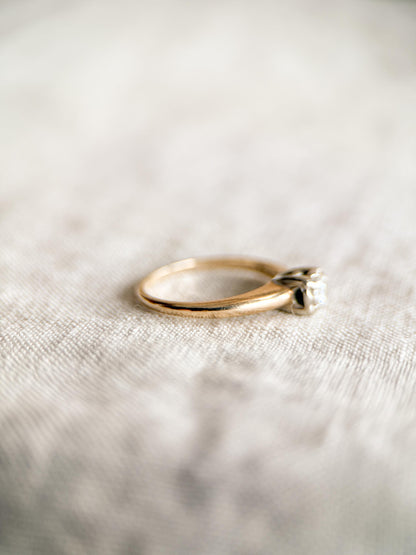 Vintage 1950s Diamond Solitaire Engagement Ring in 14k Gold
