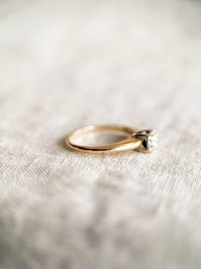 Vintage 1950s Diamond Solitaire Engagement Ring in 14k Gold
