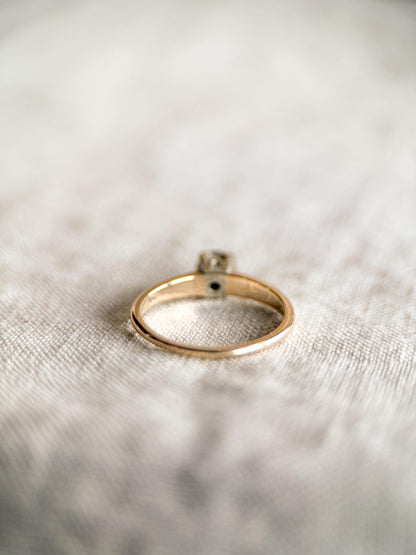 Vintage 1950s Diamond Solitaire Engagement Ring in 14k Gold