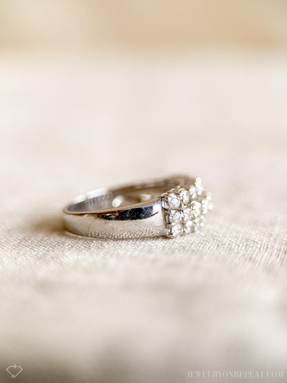 Vintage 1990s Diamond Wedding Band in 18k White Gold