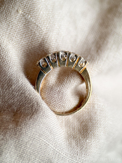 Vintage 1990s Diamond Wedding Band in 14k Gold