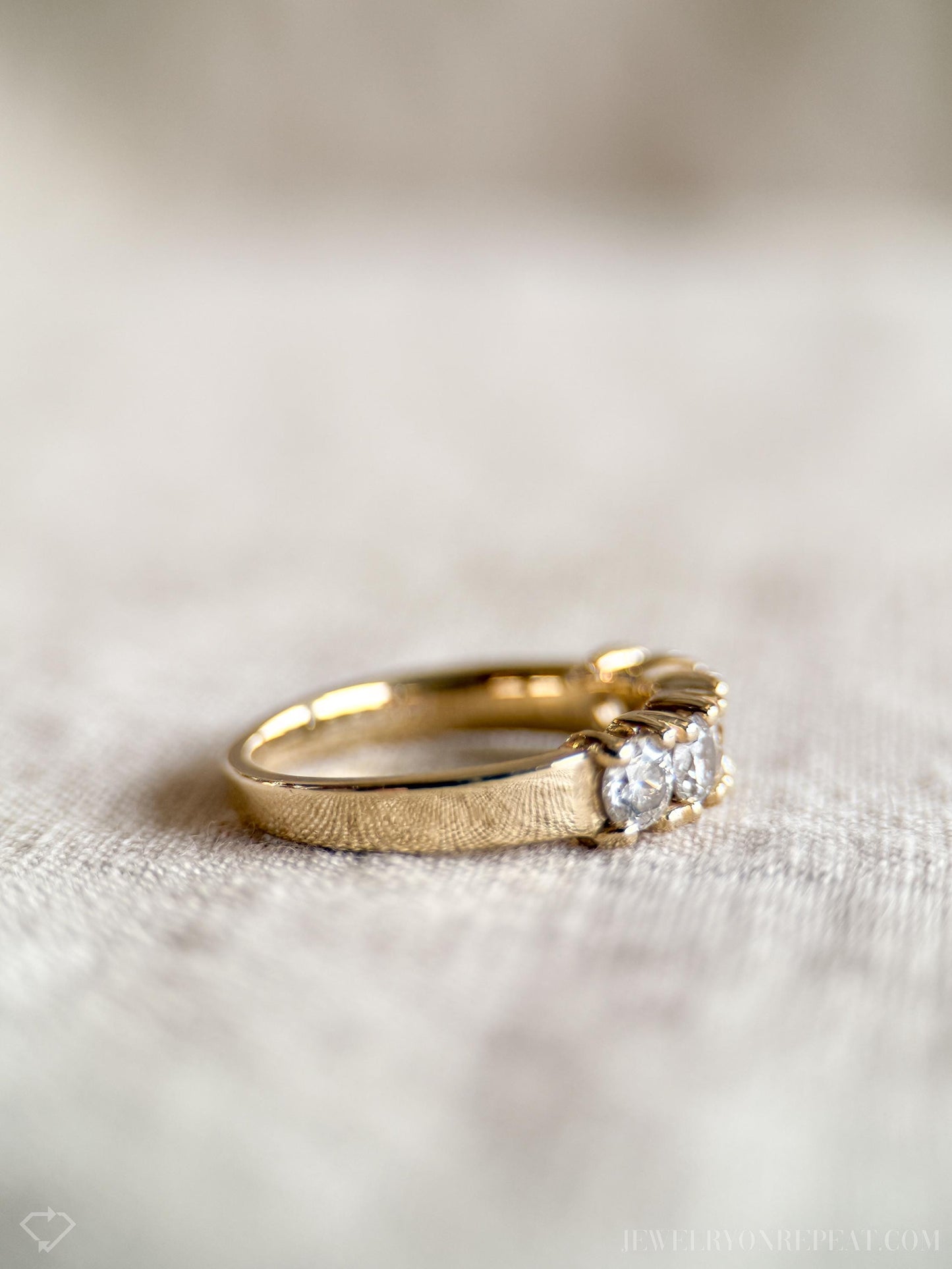 Vintage Diamond Prong Set Wedding Band in 14k Gold, Retro Jewelry from the 1990s - Timeless, Sustainable, @JewelryOnRepeat