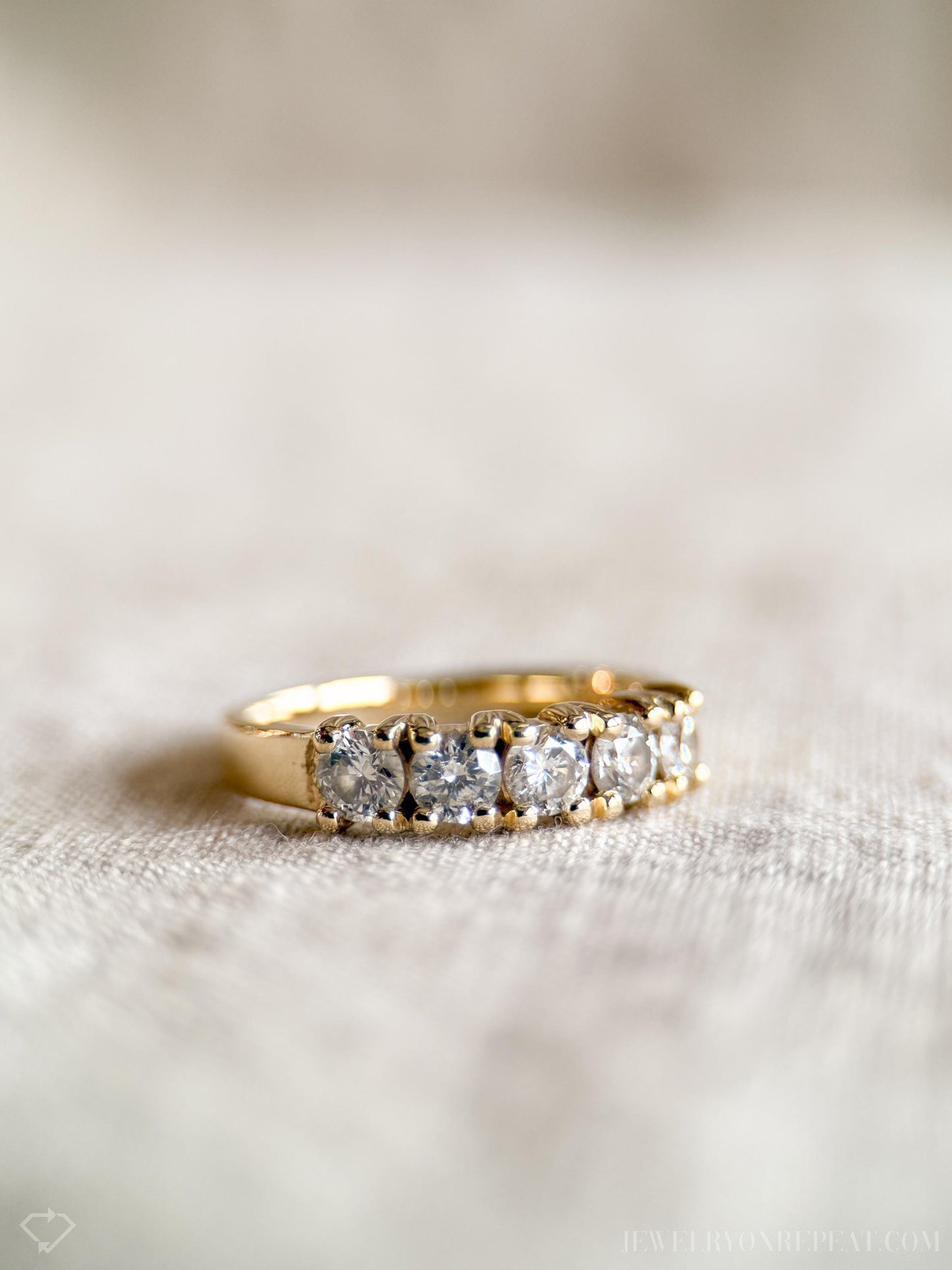 Vintage Diamond Prong Set Wedding Band in 14k Gold, Retro Jewelry from the 1990s - Timeless, Sustainable, @JewelryOnRepeat